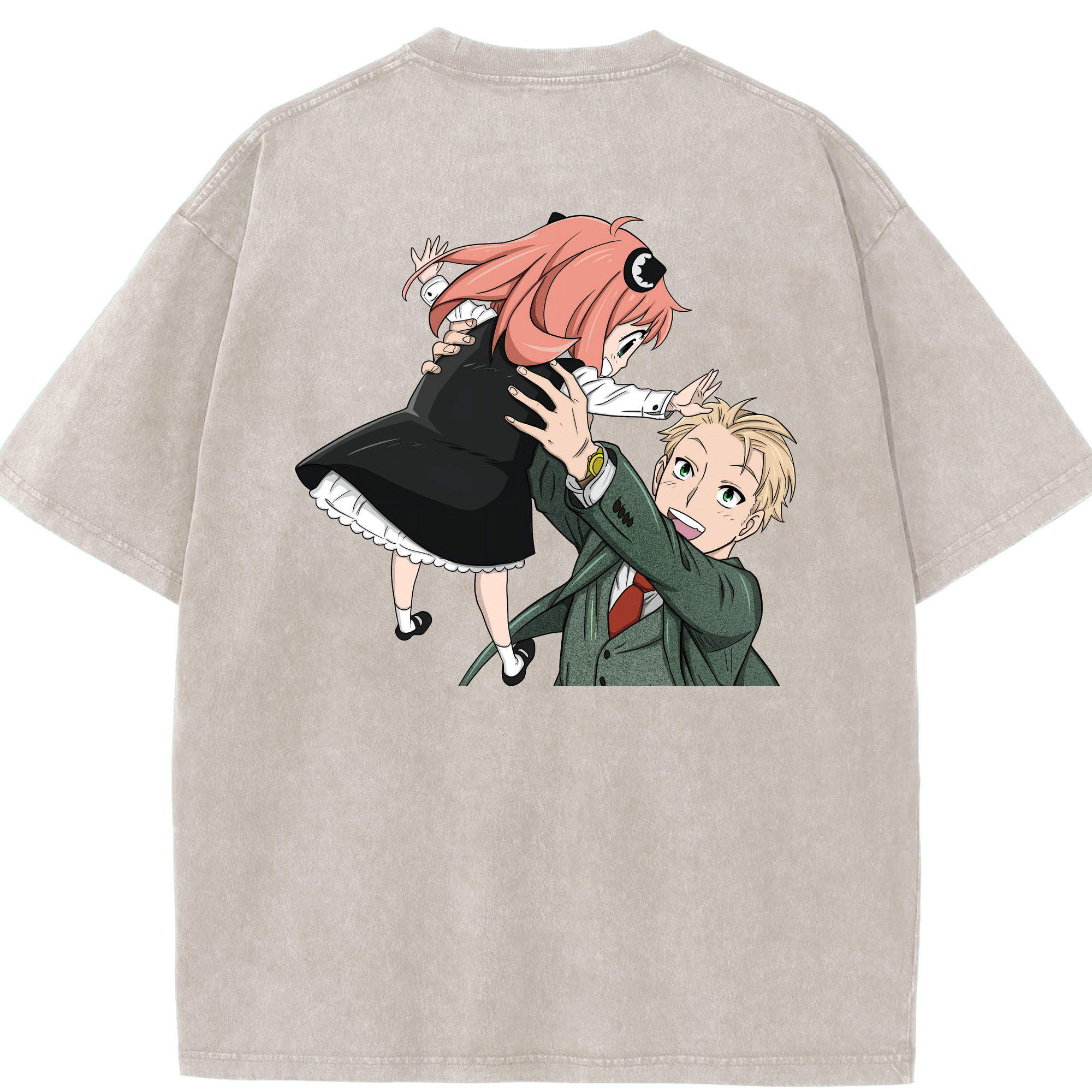 （画像用） SPY×FAMILY间谍家家酒 綿100% ヴィンテージ風 半袖Tシャツ（背面プリント）
