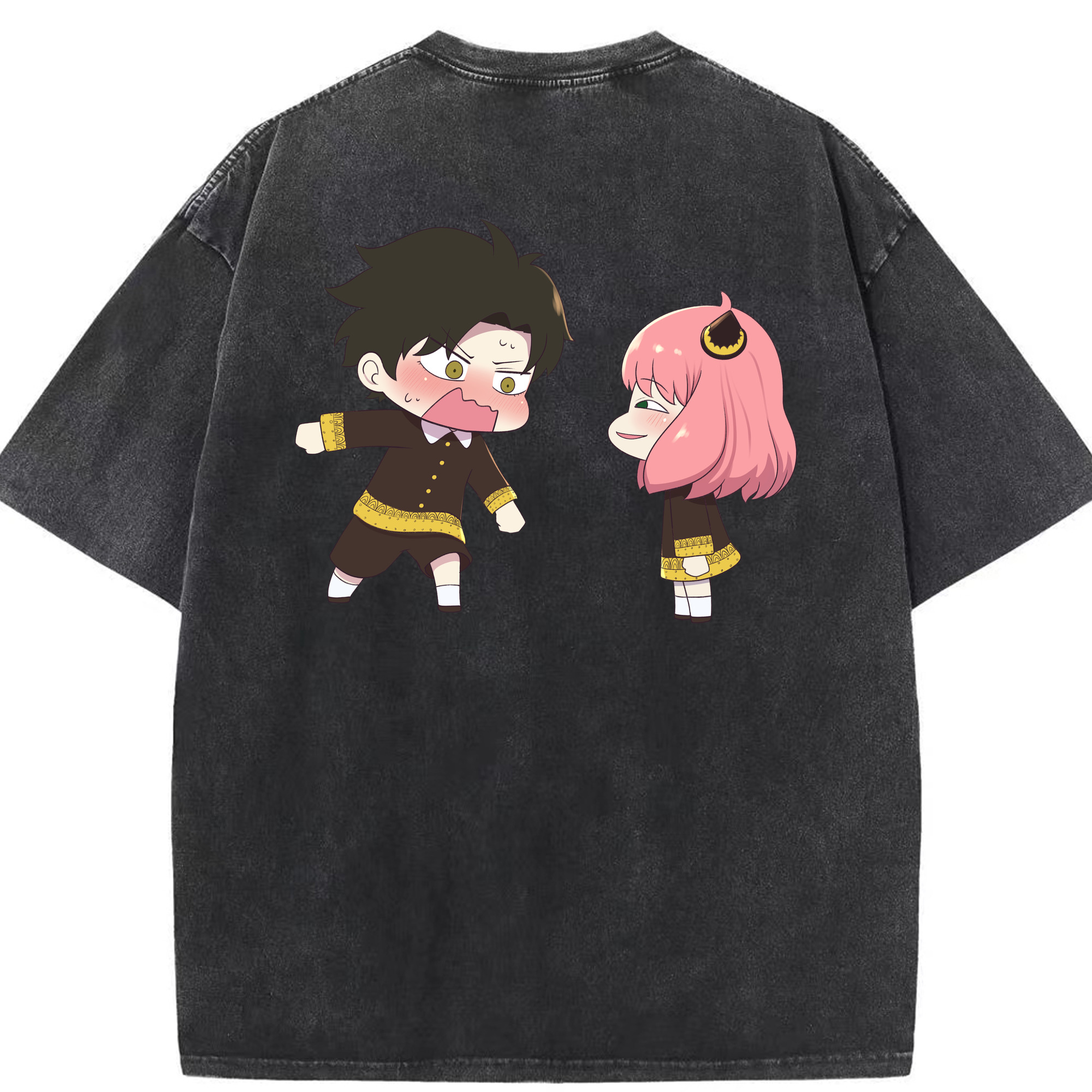 （画像用） SPY×FAMILY间谍家家酒 綿100% ヴィンテージ風 半袖Tシャツ（背面プリント）