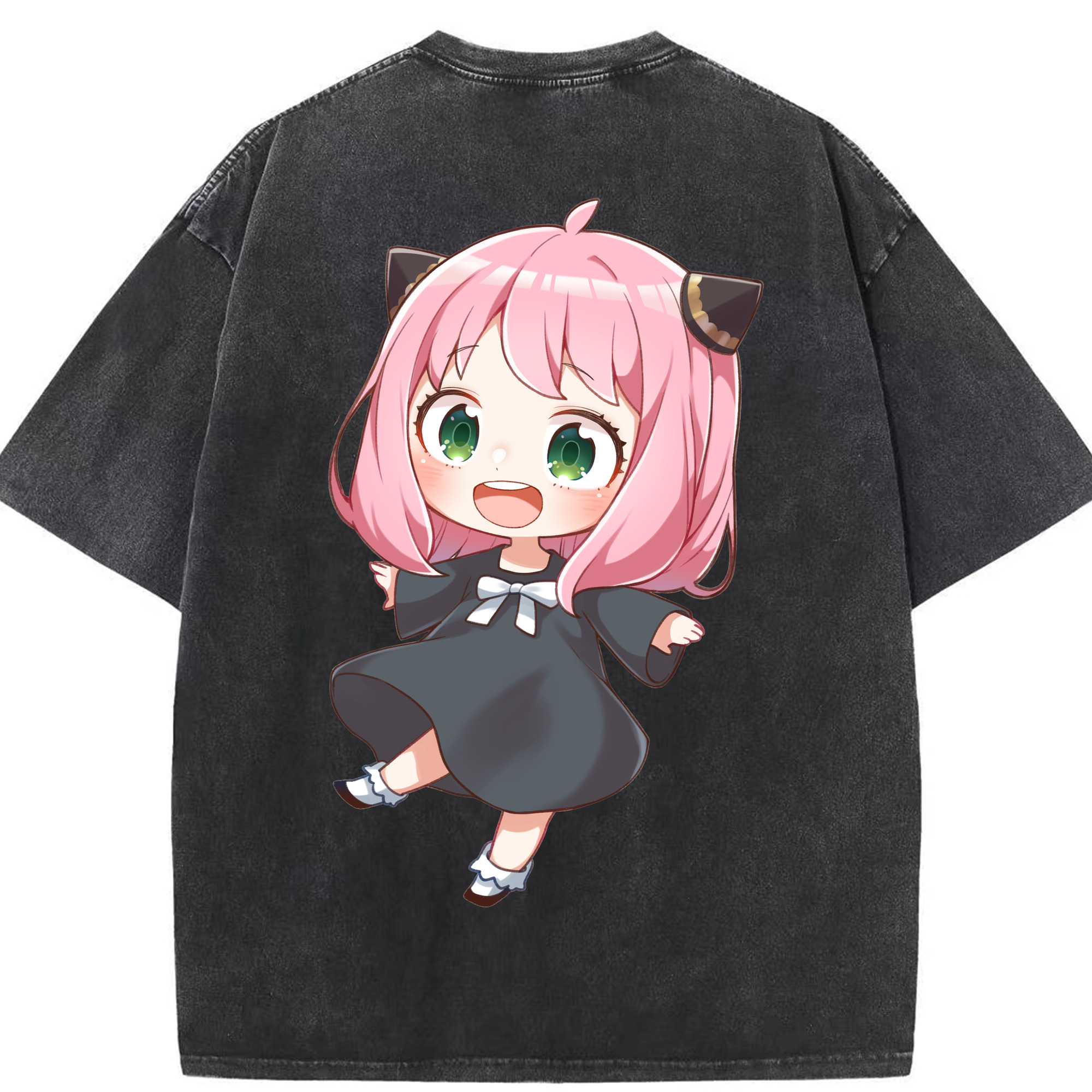 （画像用） SPY×FAMILY间谍家家酒 綿100% ヴィンテージ風 半袖Tシャツ（背面プリント）
