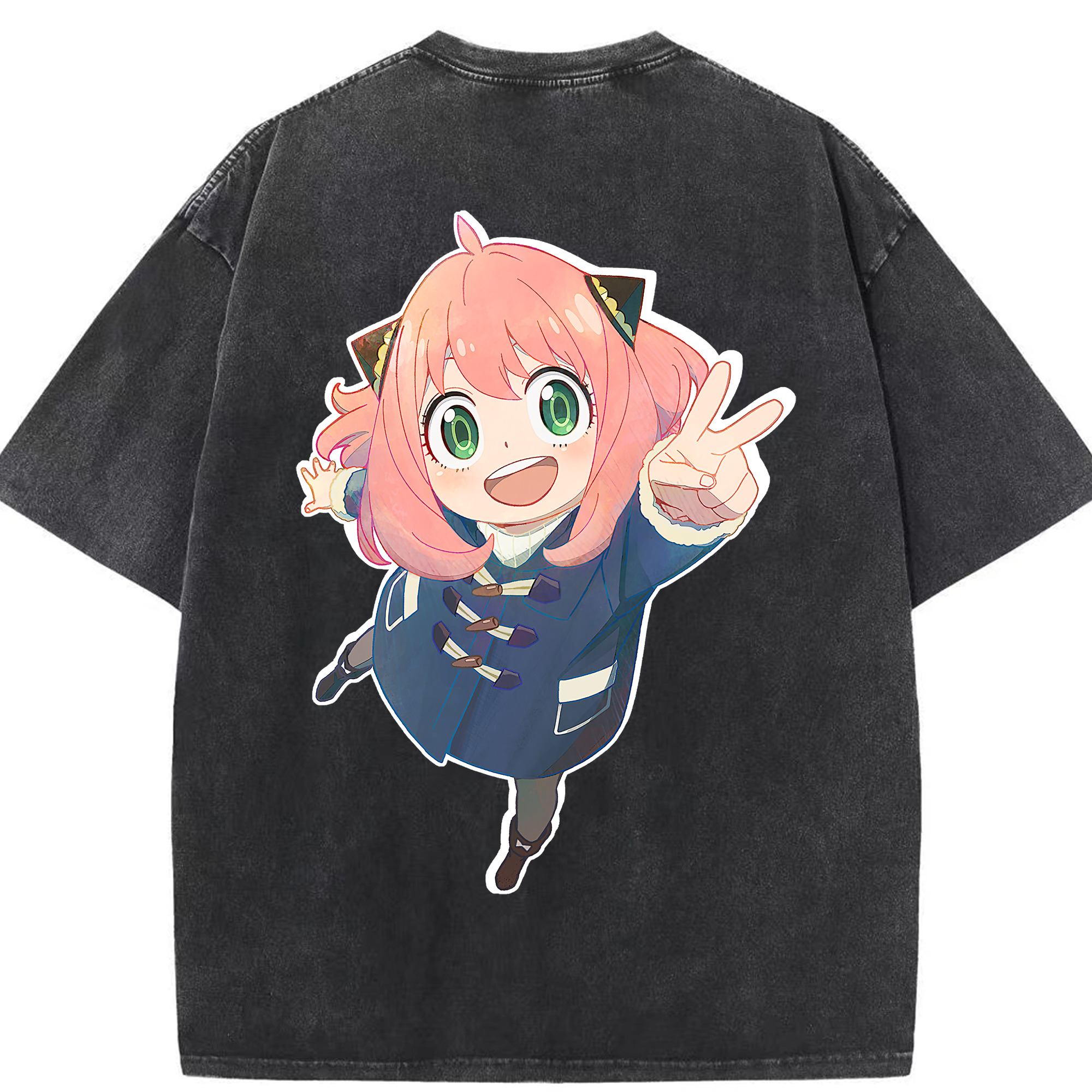 （画像用） SPY×FAMILY间谍家家酒 綿100% ヴィンテージ風 半袖Tシャツ（背面プリント）