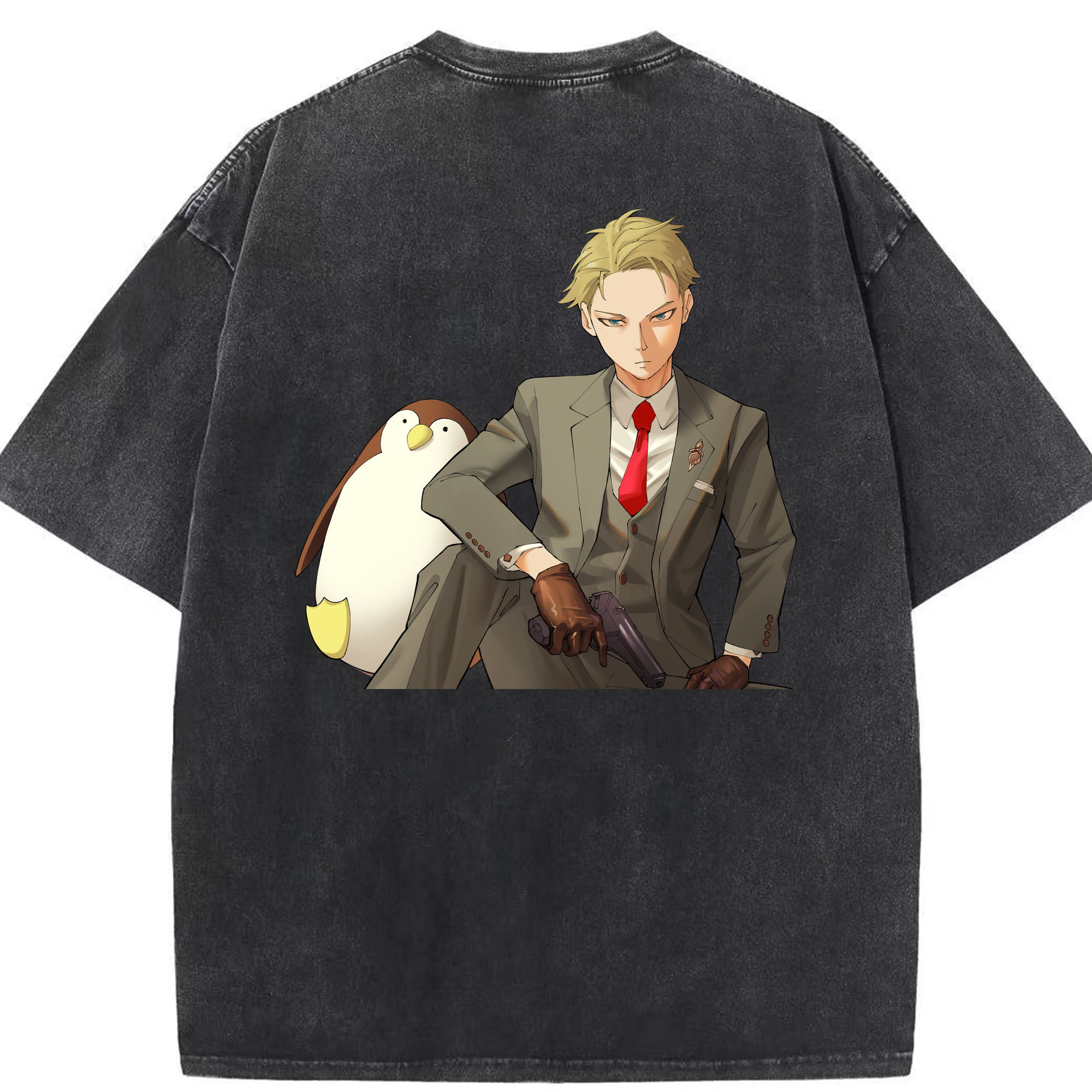（画像用） SPY×FAMILY间谍家家酒 綿100% ヴィンテージ風 半袖Tシャツ（背面プリント）