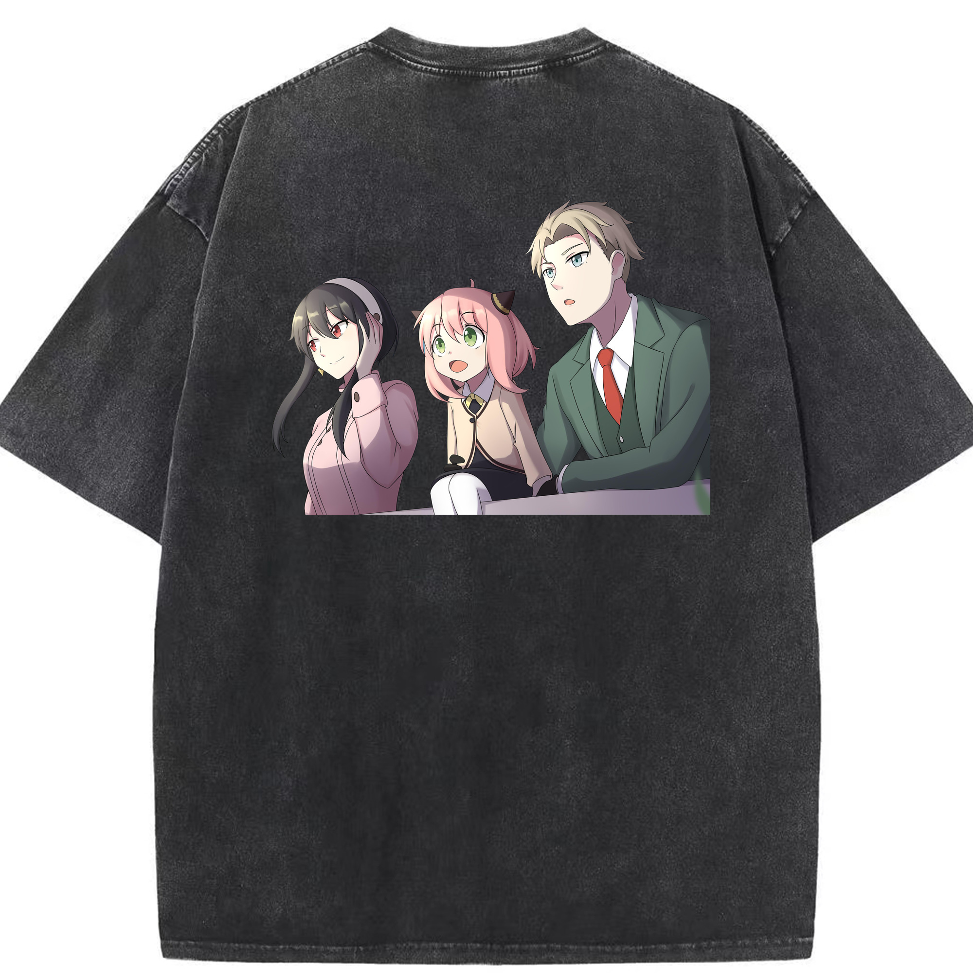 （画像用） SPY×FAMILY间谍家家酒 綿100% ヴィンテージ風 半袖Tシャツ（背面プリント）