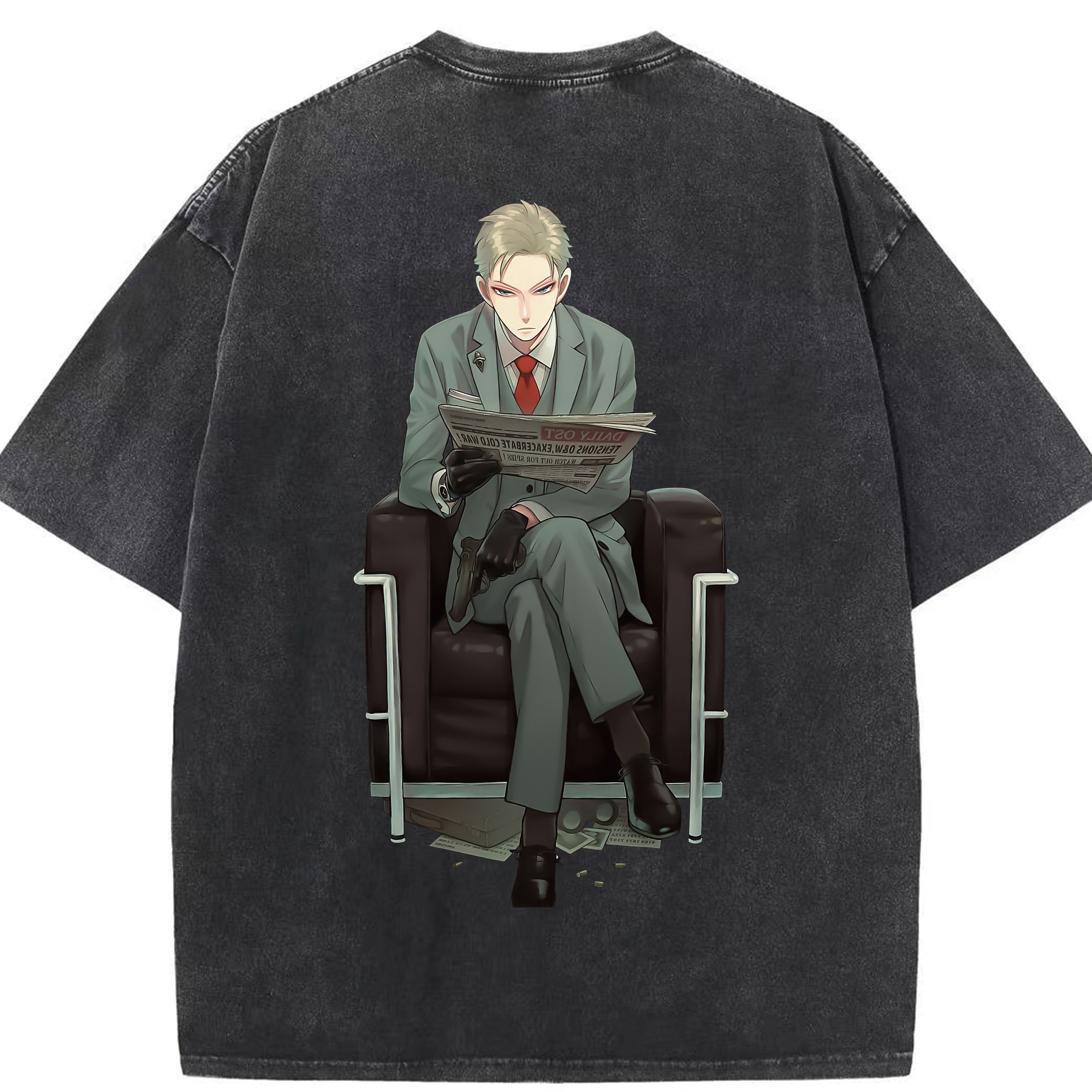 （画像用） SPY×FAMILY间谍家家酒 綿100% ヴィンテージ風 半袖Tシャツ（背面プリント）
