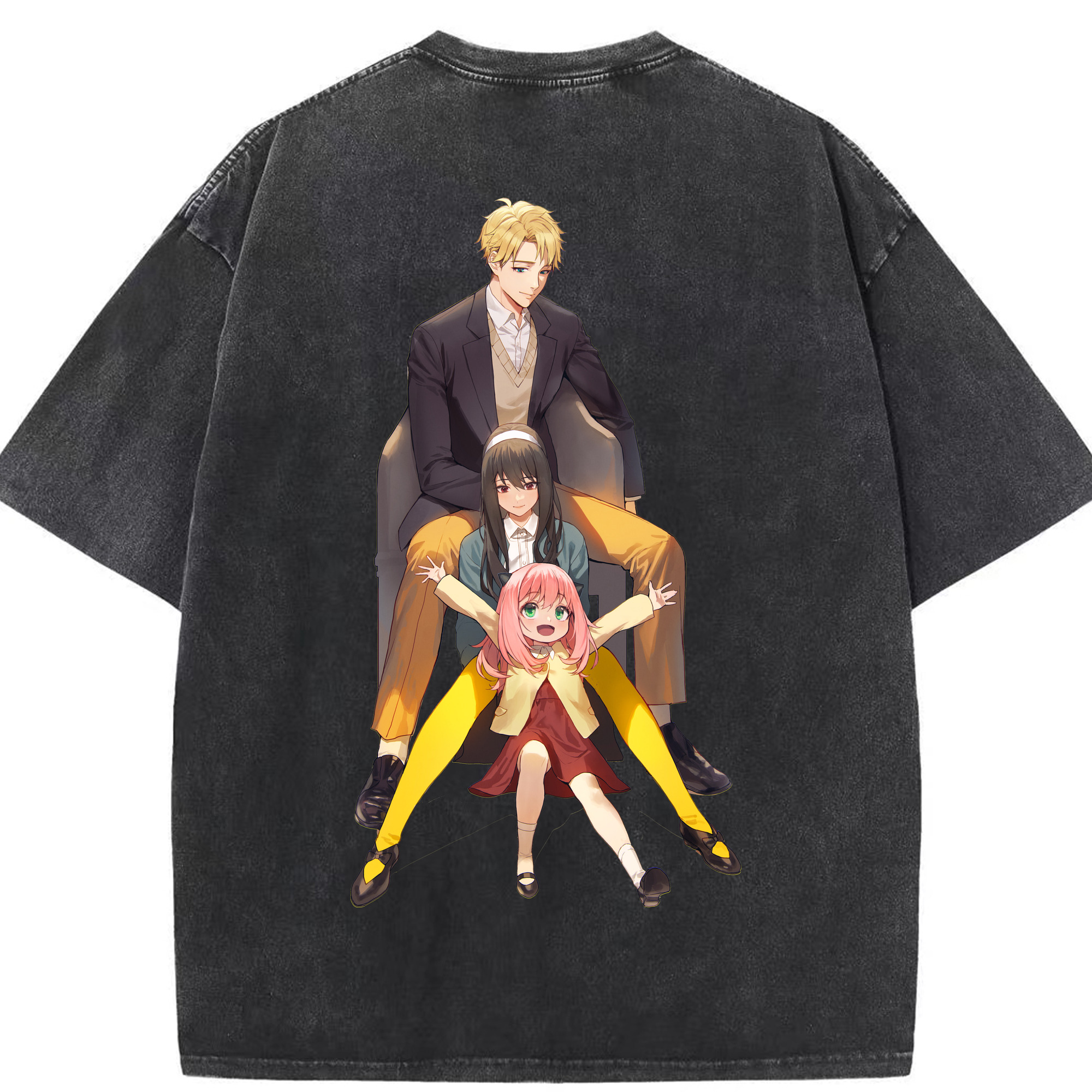 （画像用） SPY×FAMILY间谍家家酒 綿100% ヴィンテージ風 半袖Tシャツ（背面プリント）