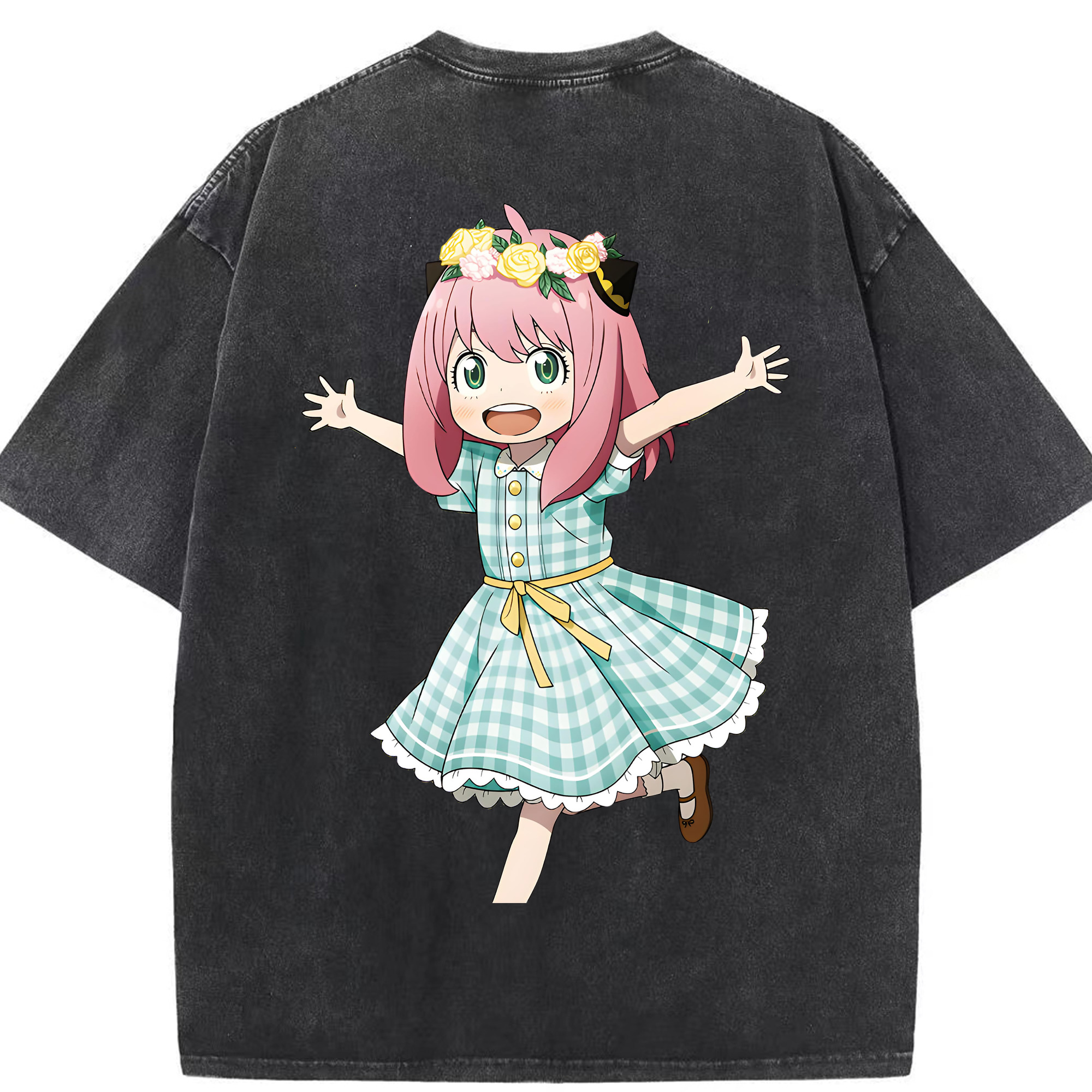 （画像用） SPY×FAMILY间谍家家酒 綿100% ヴィンテージ風 半袖Tシャツ（背面プリント）