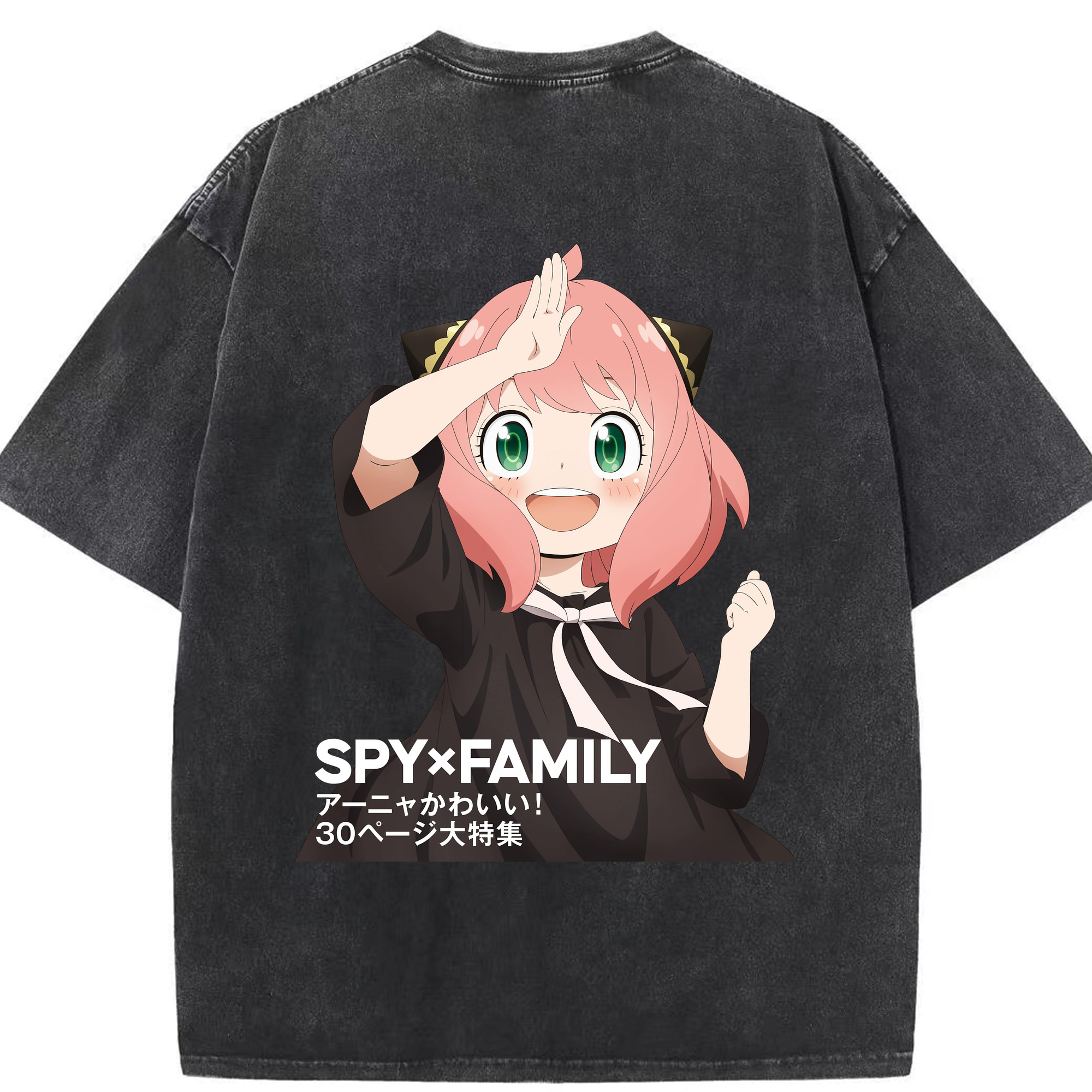 （画像用） SPY×FAMILY间谍家家酒 綿100% ヴィンテージ風 半袖Tシャツ（背面プリント）