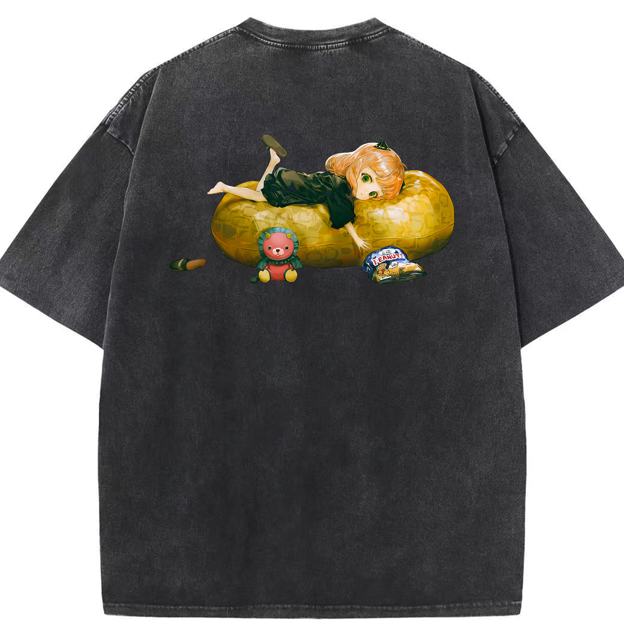 （画像用） SPY×FAMILY间谍家家酒 綿100% ヴィンテージ風 半袖Tシャツ（背面プリント）