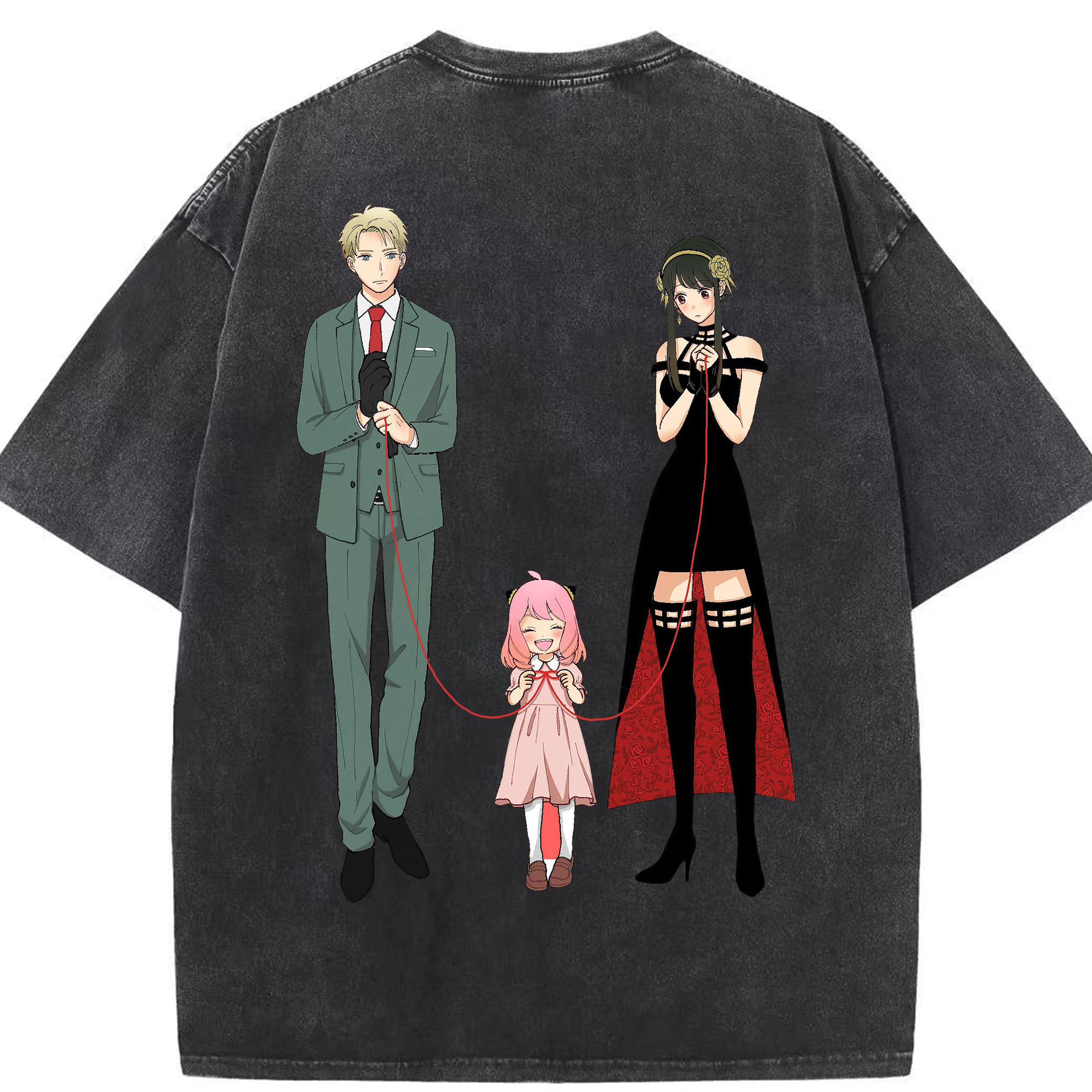 （画像用） SPY×FAMILY间谍家家酒 綿100% ヴィンテージ風 半袖Tシャツ（背面プリント）