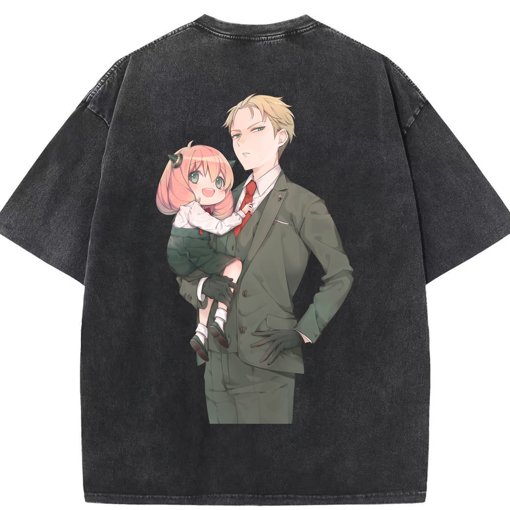（画像用） SPY×FAMILY间谍家家酒 綿100% ヴィンテージ風 半袖Tシャツ（背面プリント）