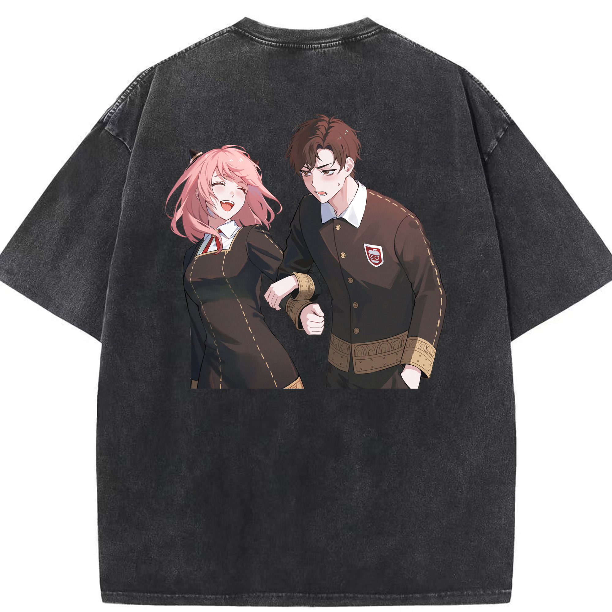 （画像用） SPY×FAMILY间谍家家酒 綿100% ヴィンテージ風 半袖Tシャツ（背面プリント）