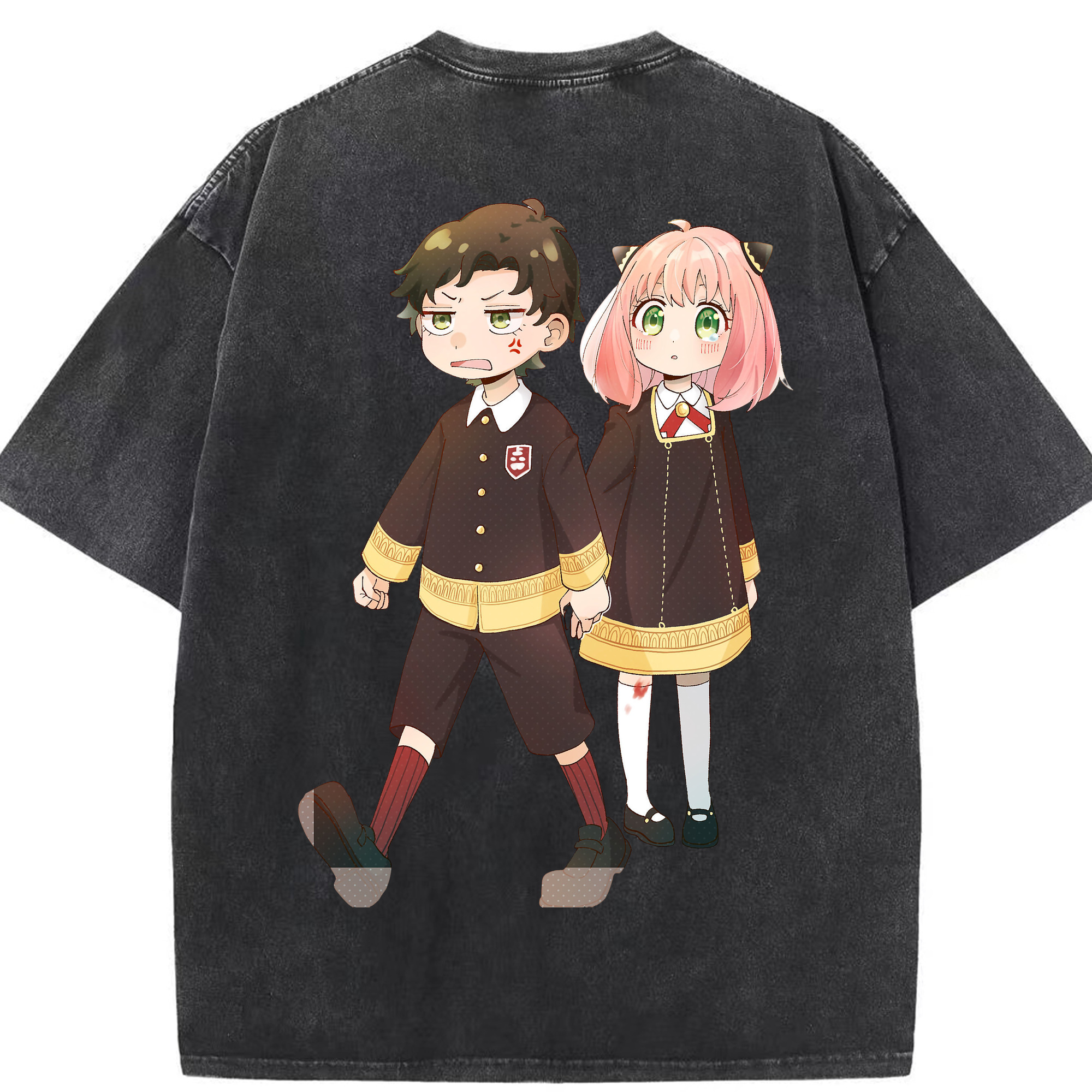 （画像用） SPY×FAMILY间谍家家酒 綿100% ヴィンテージ風 半袖Tシャツ（背面プリント）