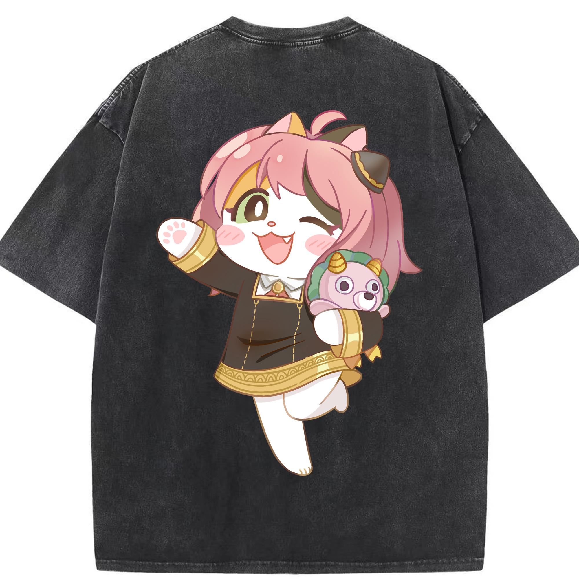 （画像用） SPY×FAMILY间谍家家酒 綿100% ヴィンテージ風 半袖Tシャツ（背面プリント）