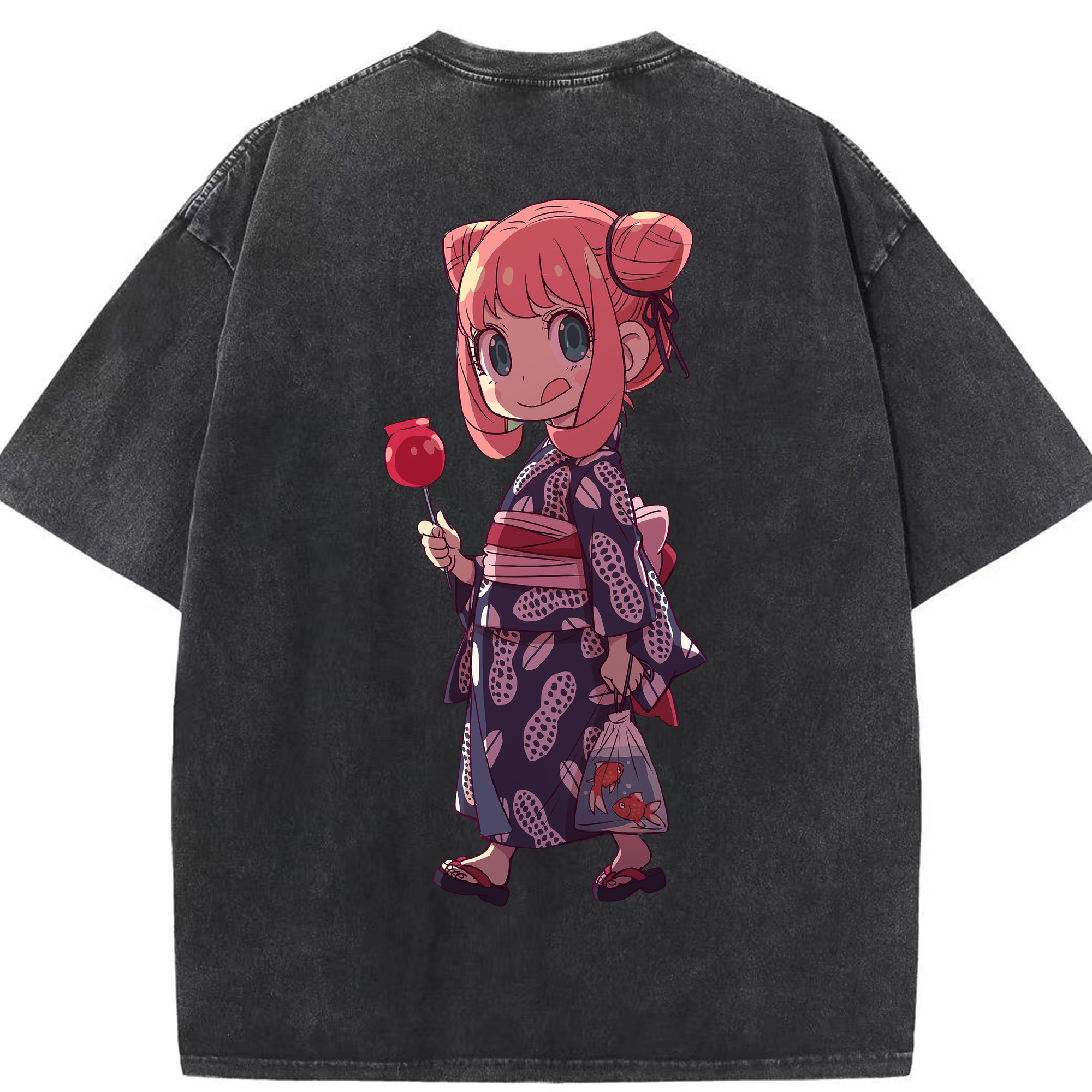 （画像用） SPY×FAMILY间谍家家酒 綿100% ヴィンテージ風 半袖Tシャツ（背面プリント）
