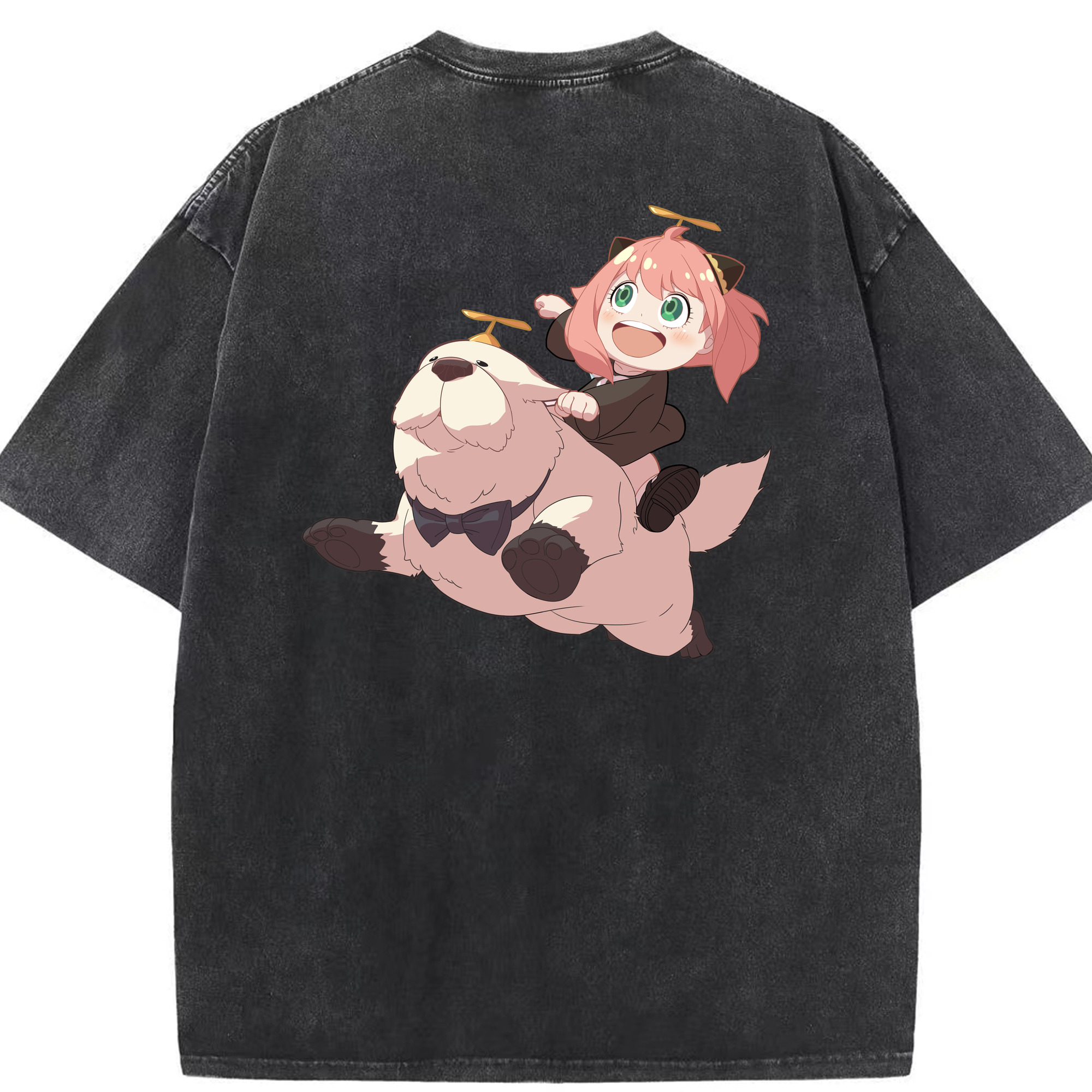 （画像用） SPY×FAMILY间谍家家酒 綿100% ヴィンテージ風 半袖Tシャツ（背面プリント）