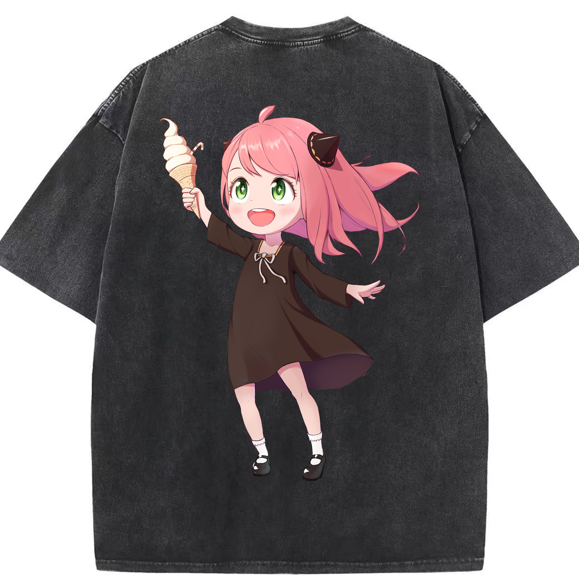 （画像用） SPY×FAMILY间谍家家酒 綿100% ヴィンテージ風 半袖Tシャツ（背面プリント）