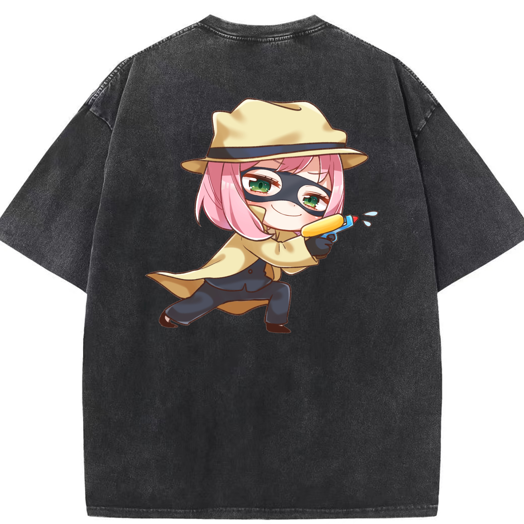 （画像用） SPY×FAMILY间谍家家酒 綿100% ヴィンテージ風 半袖Tシャツ（背面プリント）