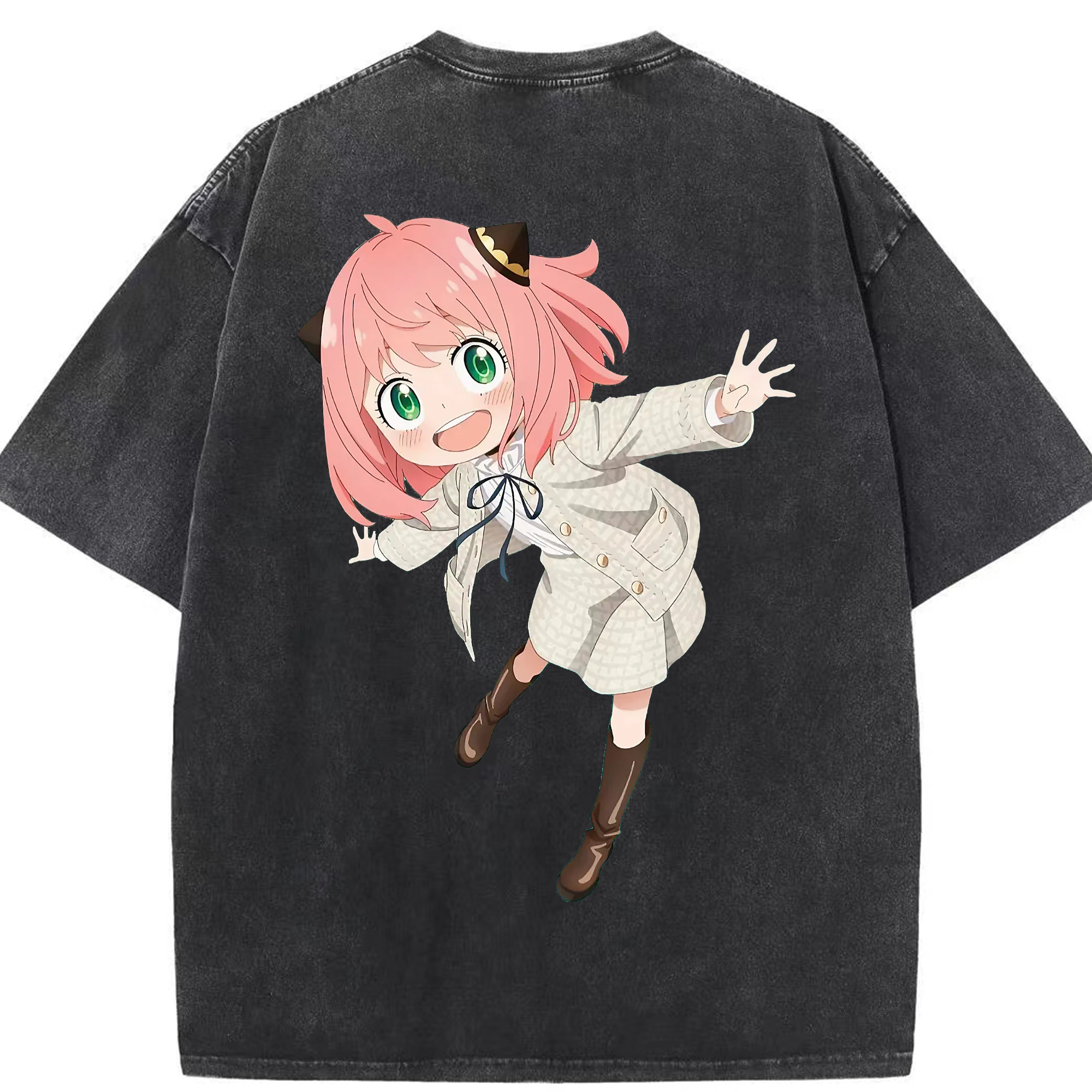（画像用） SPY×FAMILY间谍家家酒 綿100% ヴィンテージ風 半袖Tシャツ（背面プリント）