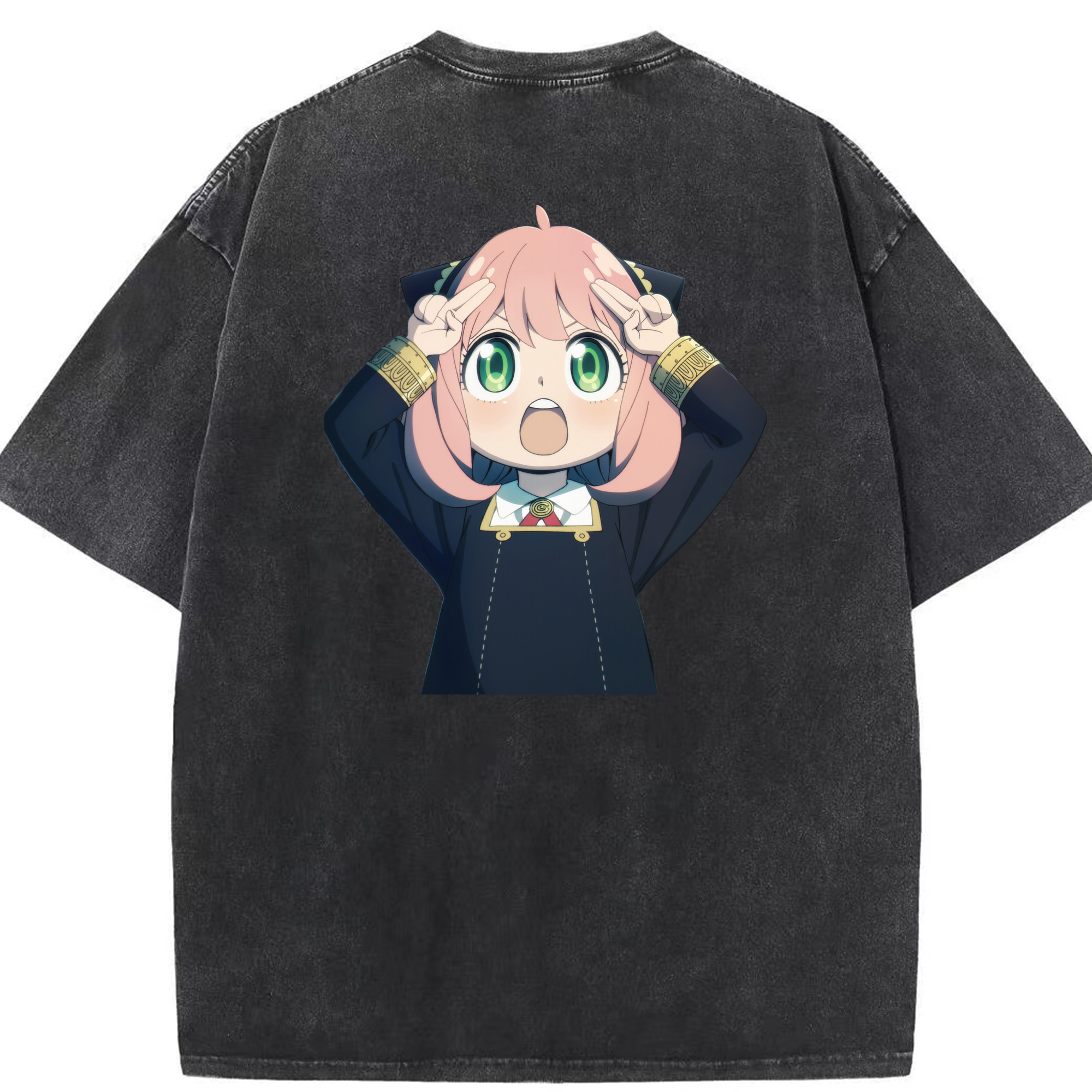 （画像用） SPY×FAMILY间谍家家酒 綿100% ヴィンテージ風 半袖Tシャツ（背面プリント）
