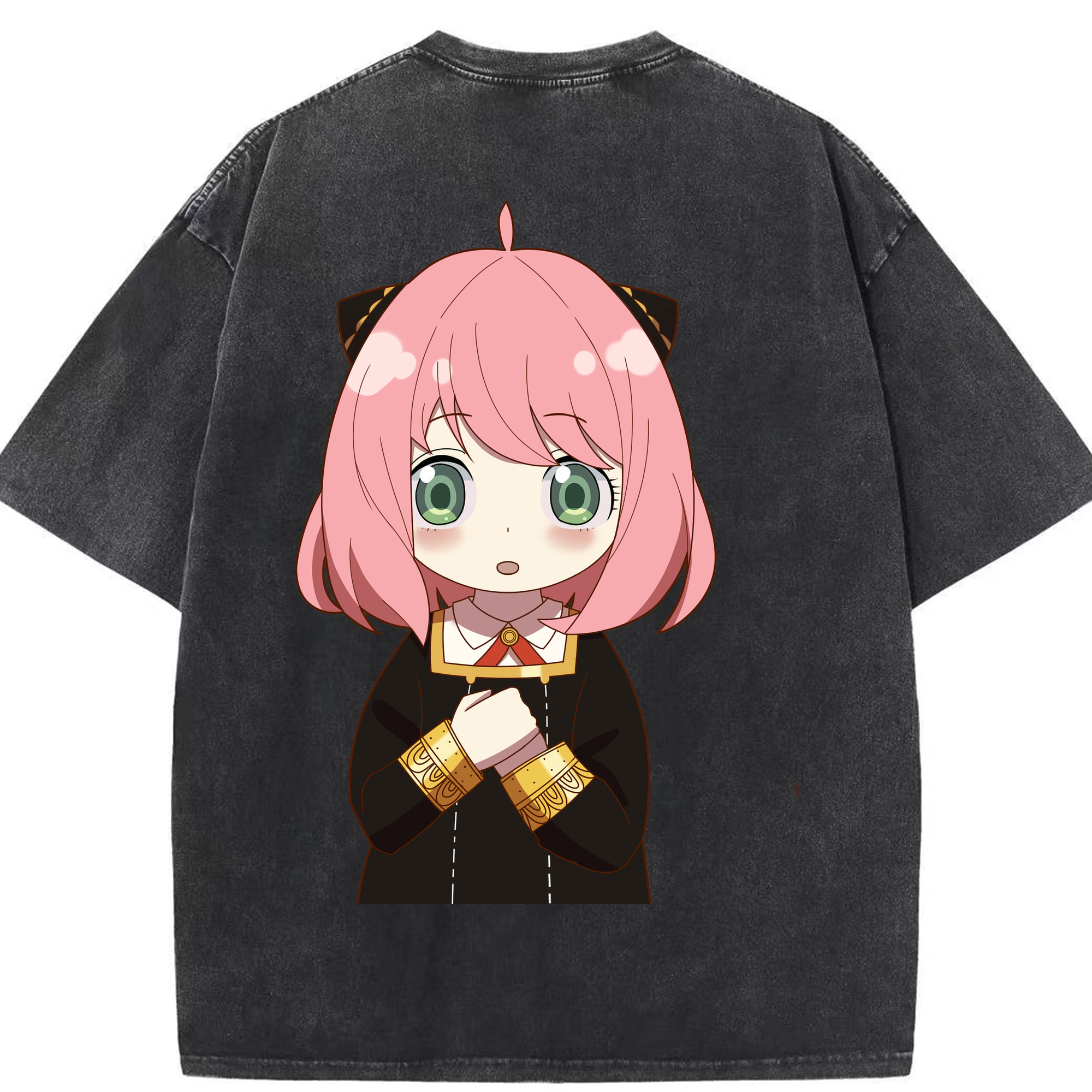 （画像用） SPY×FAMILY间谍家家酒 綿100% ヴィンテージ風 半袖Tシャツ（背面プリント）
