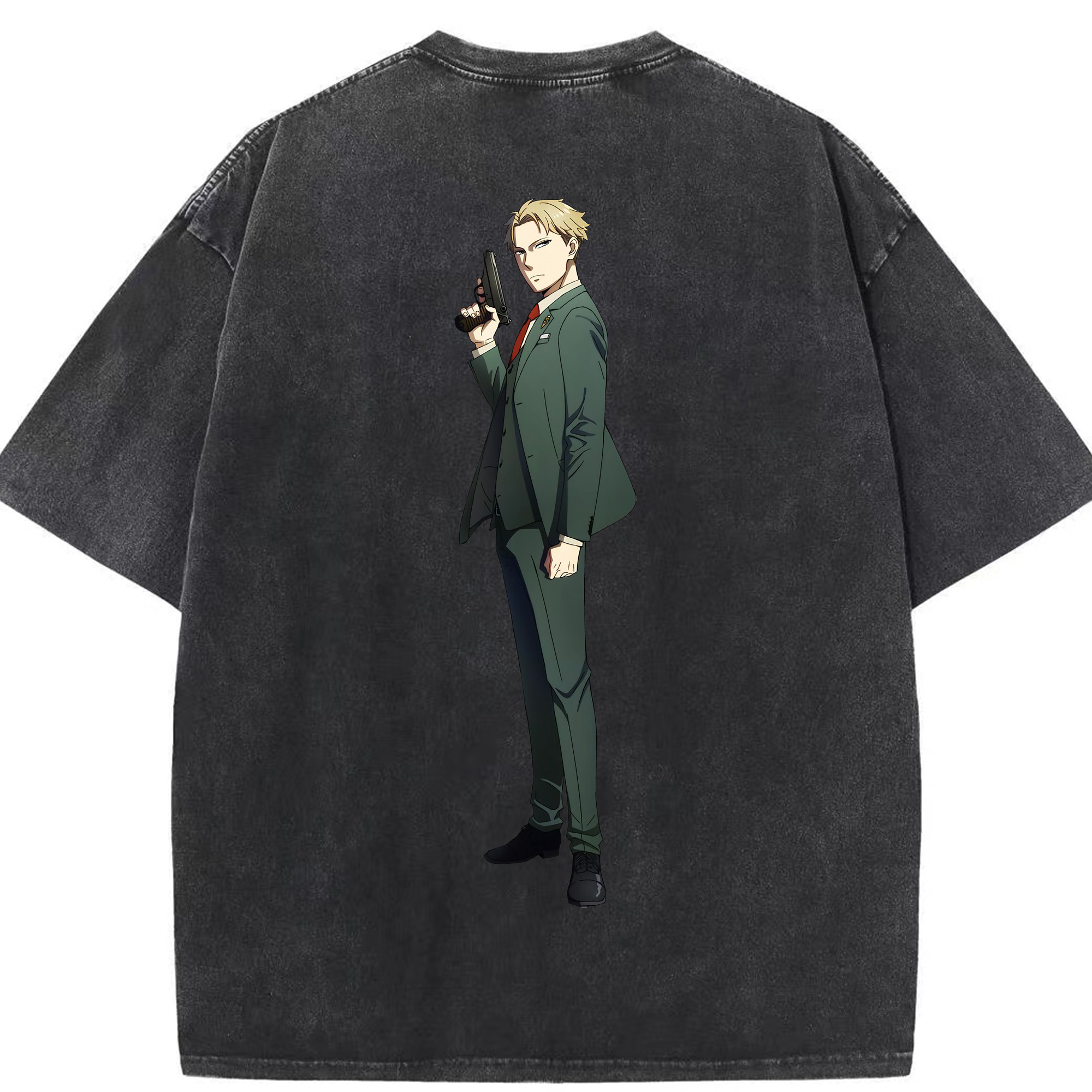（画像用） SPY×FAMILY间谍家家酒 綿100% ヴィンテージ風 半袖Tシャツ（背面プリント）