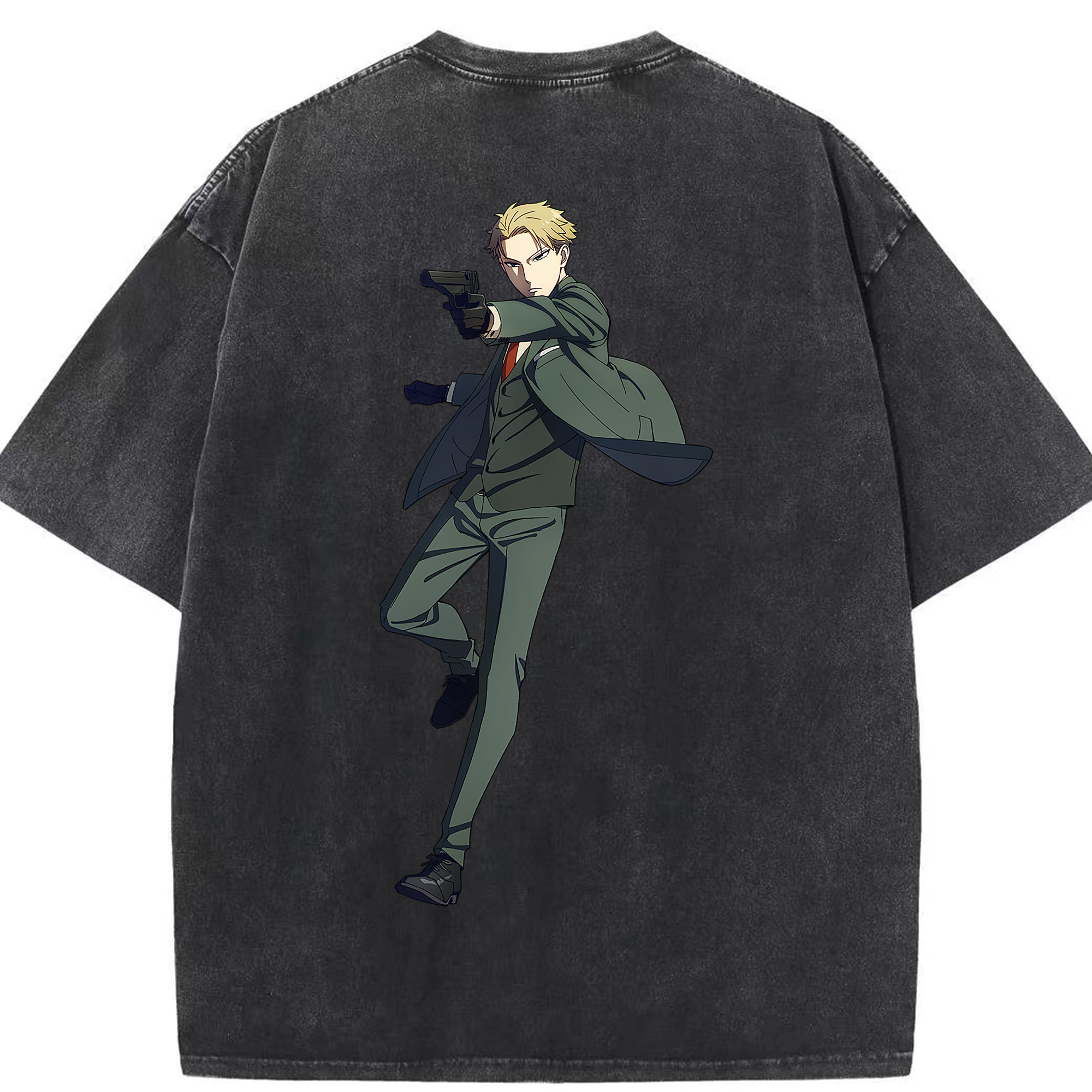 （画像用） SPY×FAMILY间谍家家酒 綿100% ヴィンテージ風 半袖Tシャツ（背面プリント）