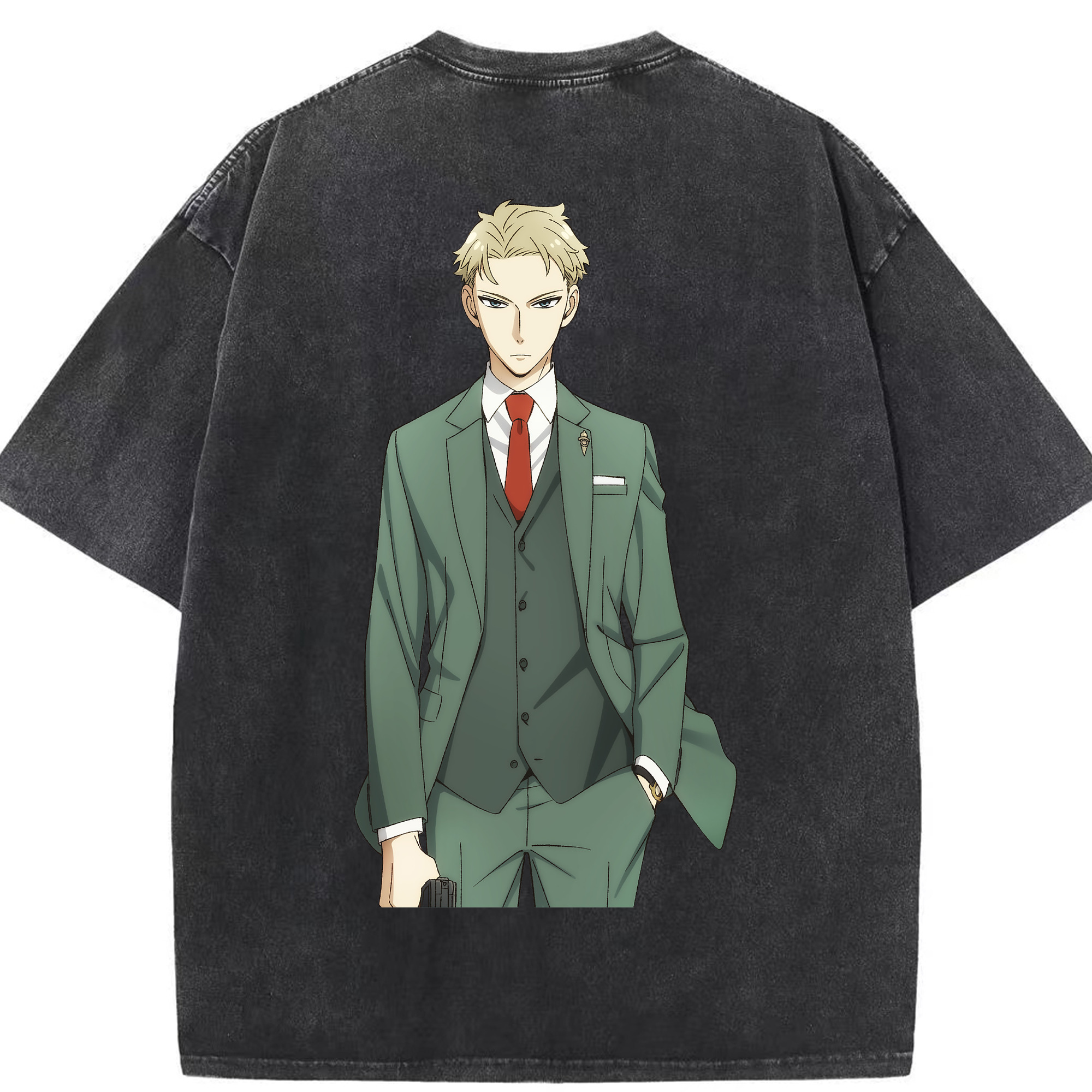 （画像用） SPY×FAMILY间谍家家酒 綿100% ヴィンテージ風 半袖Tシャツ（背面プリント）