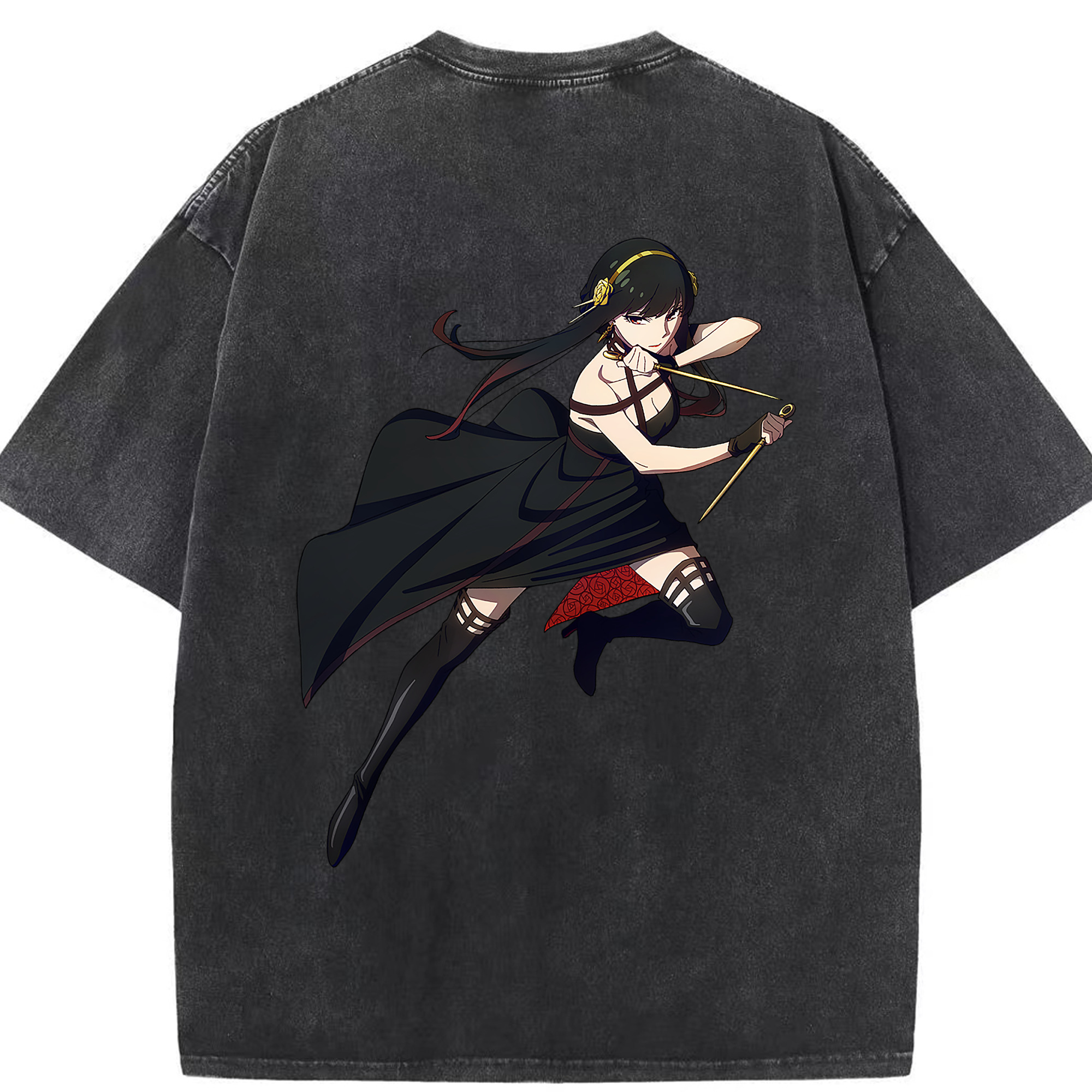 （画像用） SPY×FAMILY间谍家家酒 綿100% ヴィンテージ風 半袖Tシャツ（背面プリント）