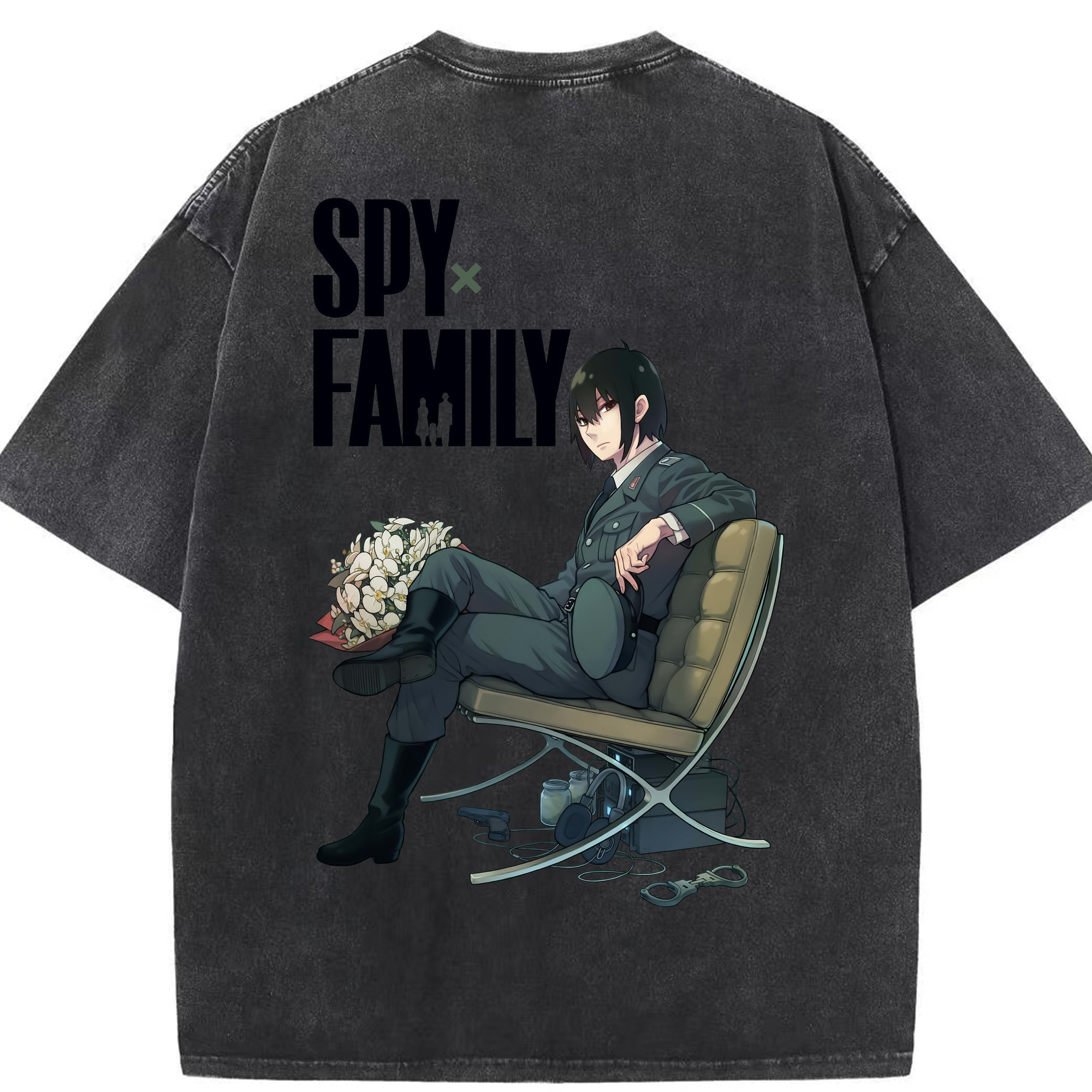 （画像用） SPY×FAMILY间谍家家酒 綿100% ヴィンテージ風 半袖Tシャツ（背面プリント）