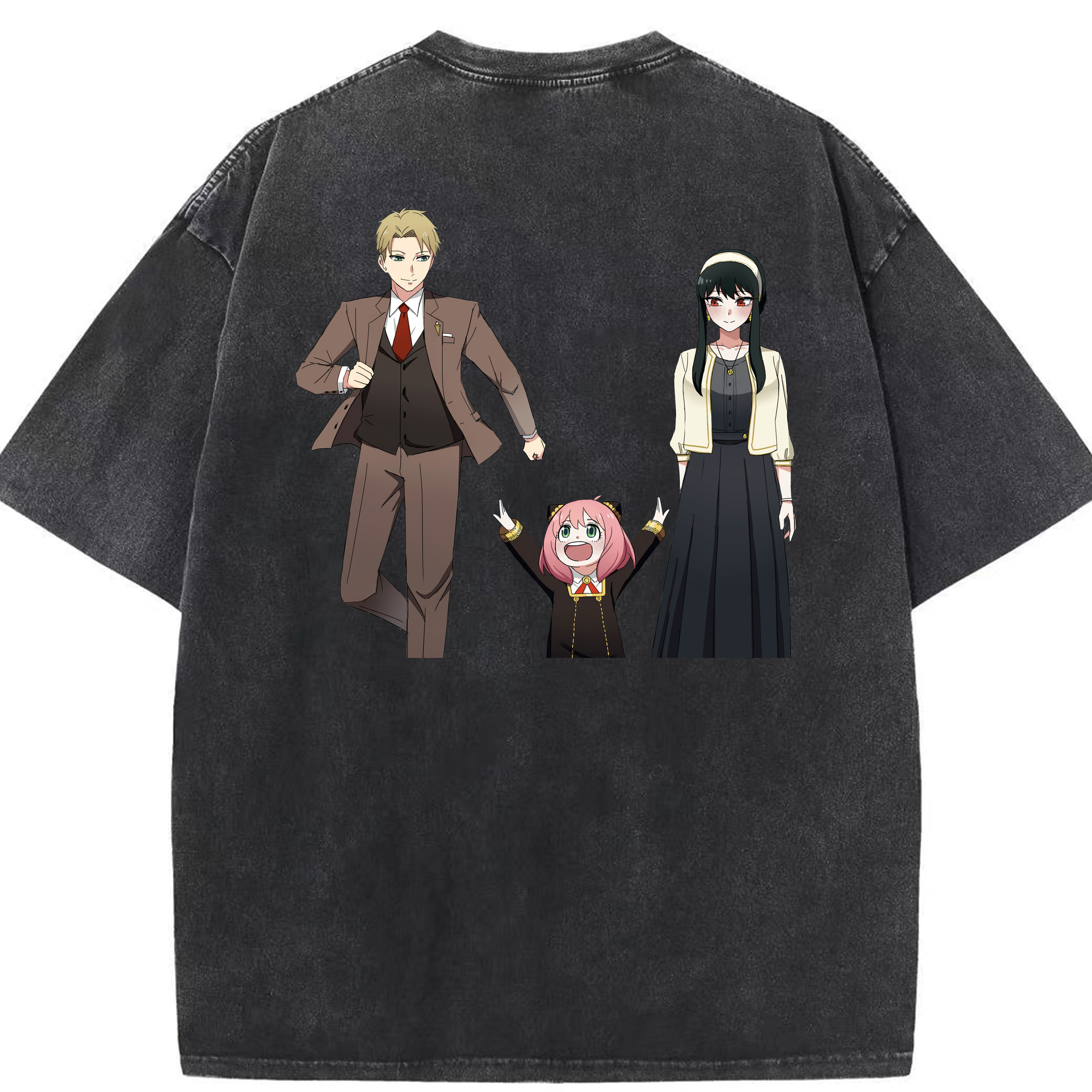 （画像用） SPY×FAMILY间谍家家酒 綿100% ヴィンテージ風 半袖Tシャツ（背面プリント）