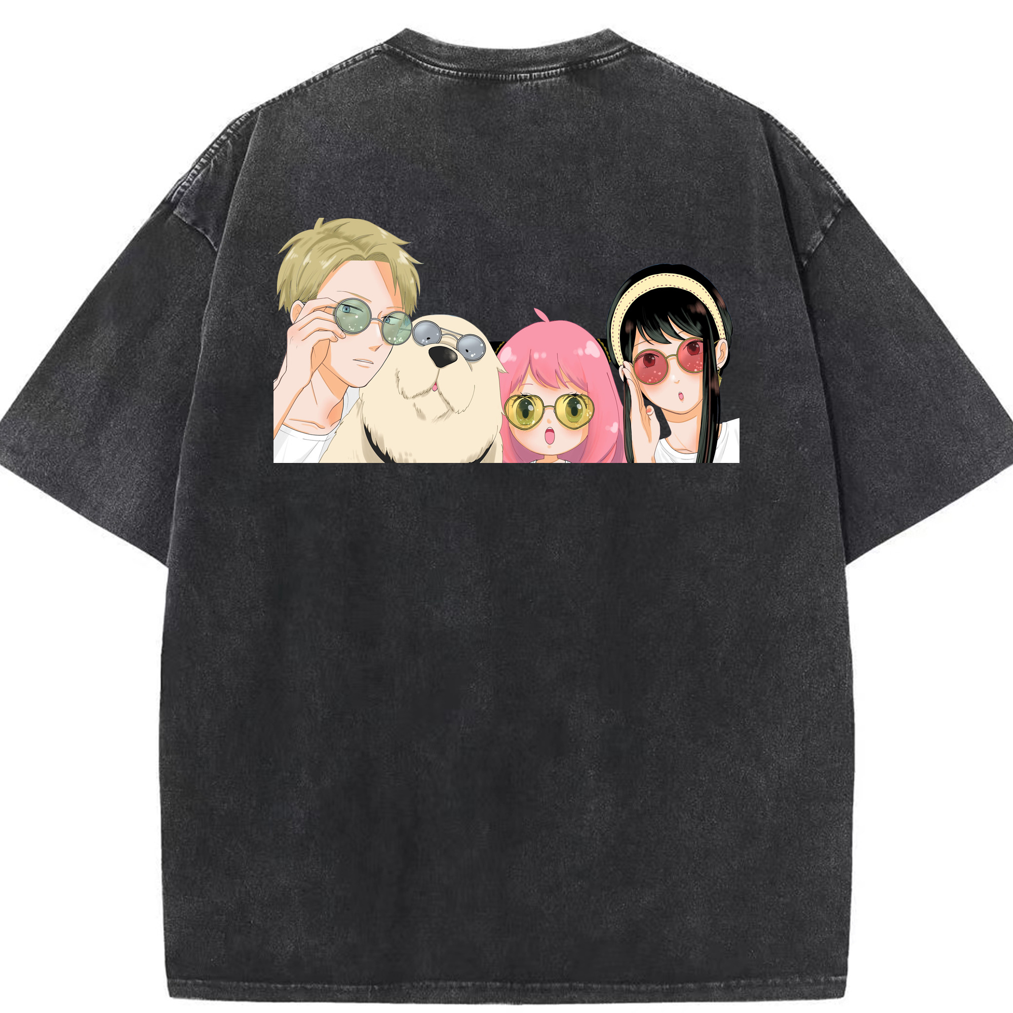 （画像用） SPY×FAMILY间谍家家酒 綿100% ヴィンテージ風 半袖Tシャツ（背面プリント）