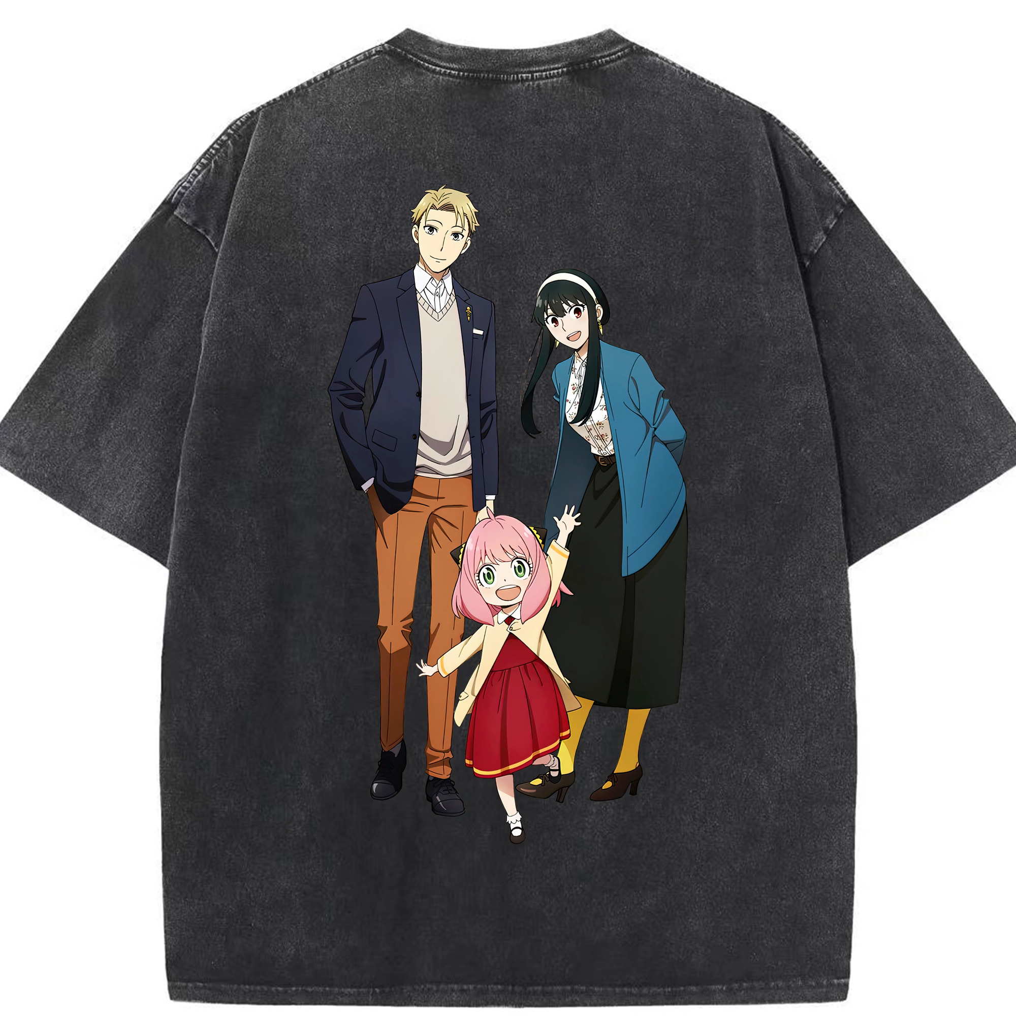 （画像用） SPY×FAMILY间谍家家酒 綿100% ヴィンテージ風 半袖Tシャツ（背面プリント）