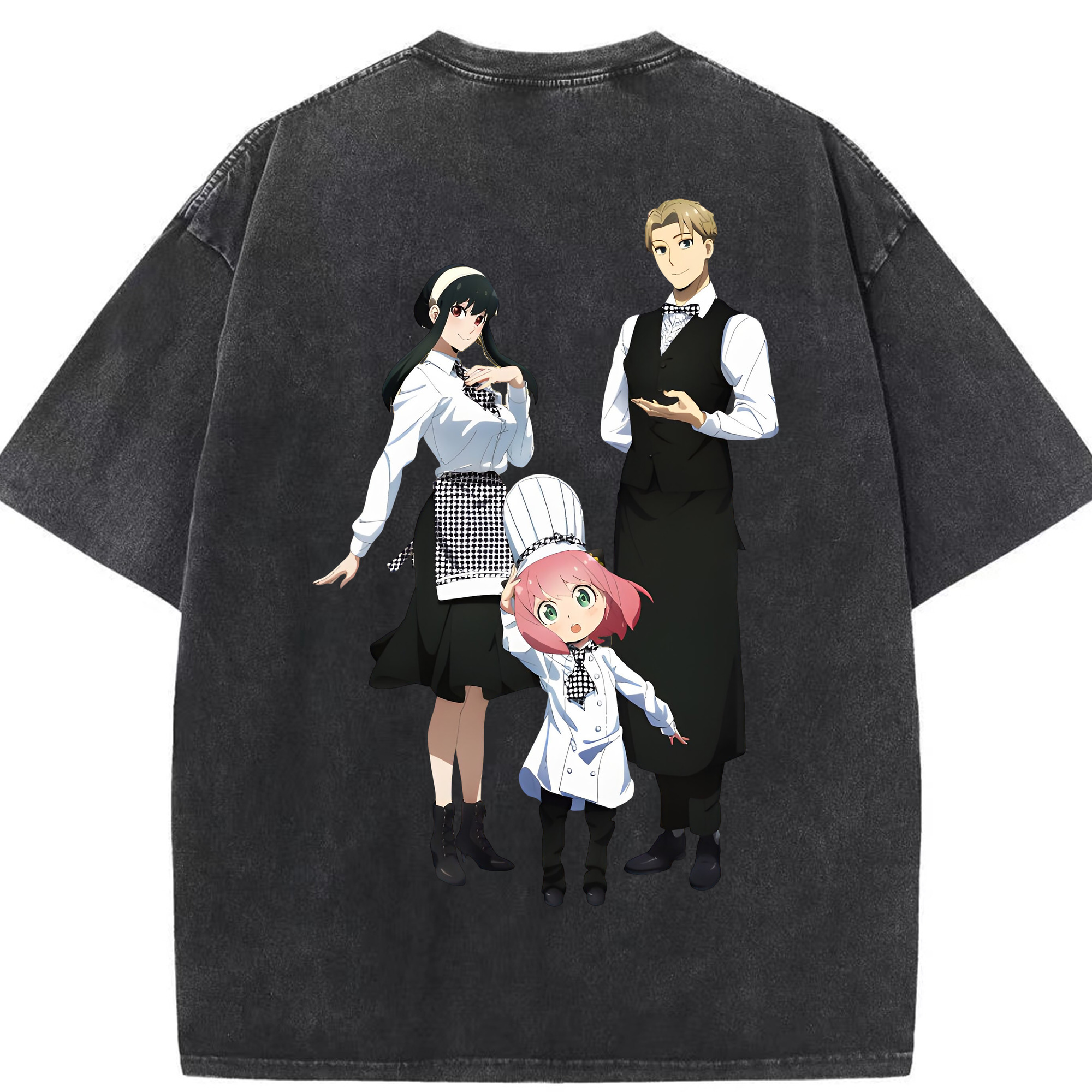 （画像用） SPY×FAMILY间谍家家酒 綿100% ヴィンテージ風 半袖Tシャツ（背面プリント）