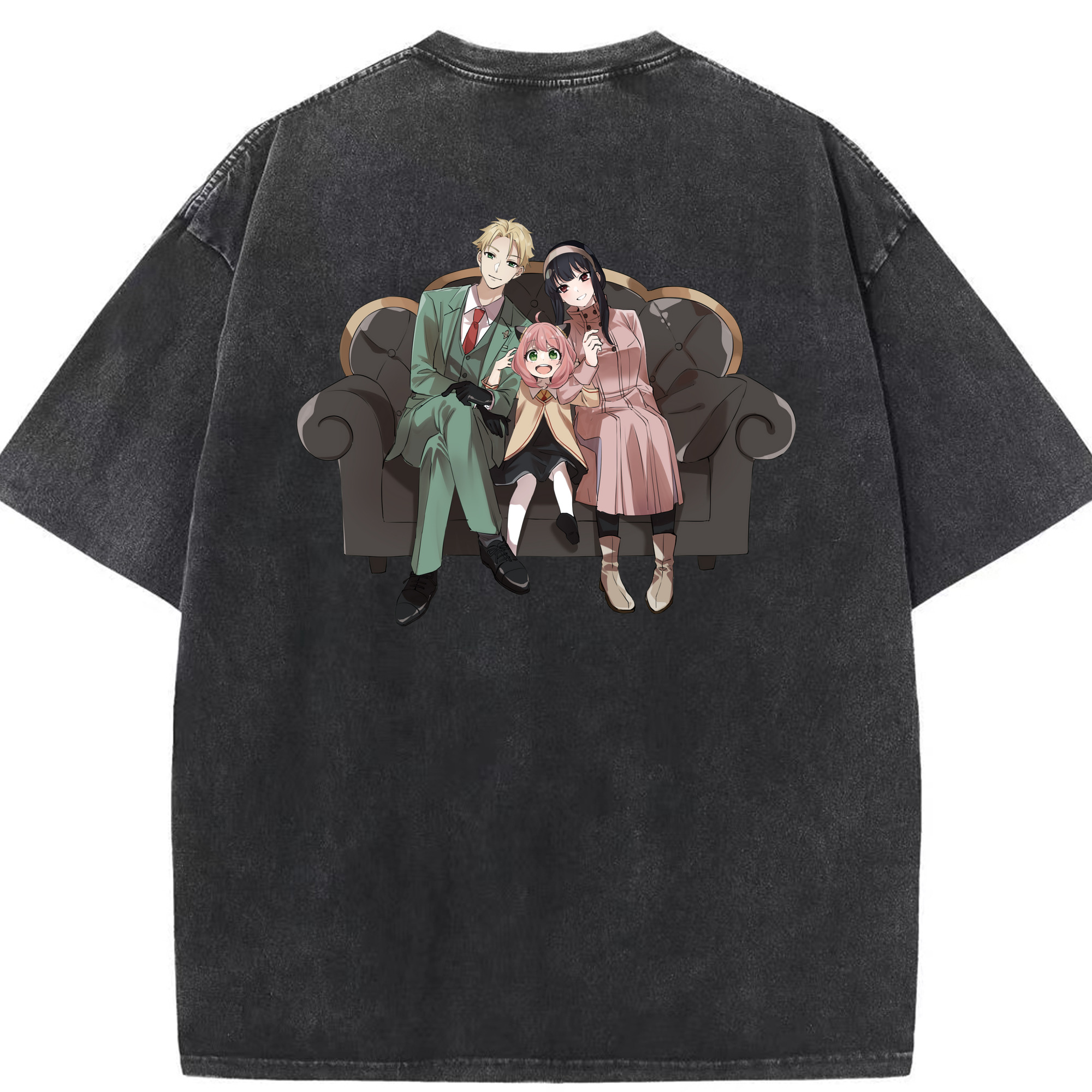 （画像用） SPY×FAMILY间谍家家酒 綿100% ヴィンテージ風 半袖Tシャツ（背面プリント）