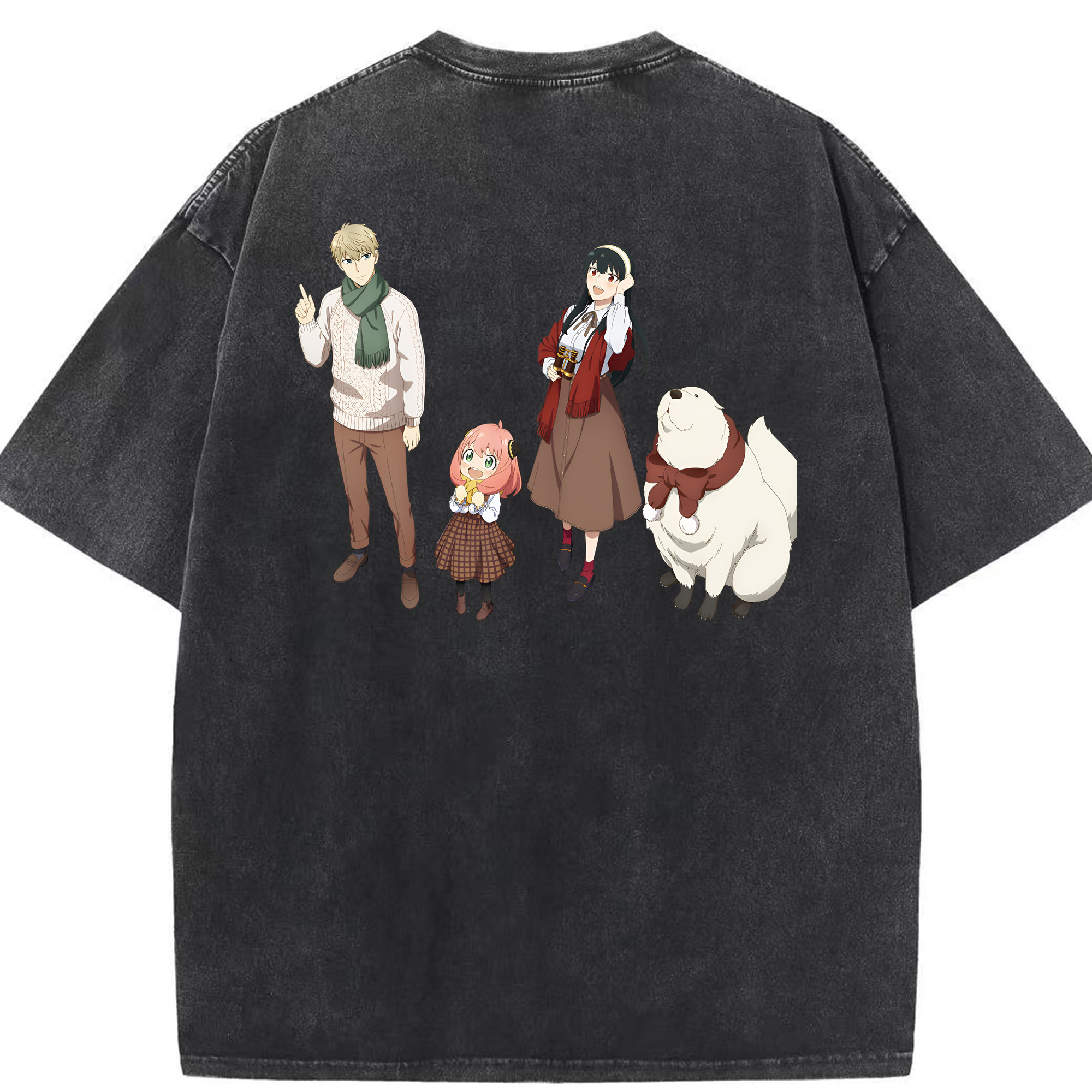 （画像用） SPY×FAMILY间谍家家酒 綿100% ヴィンテージ風 半袖Tシャツ（背面プリント）