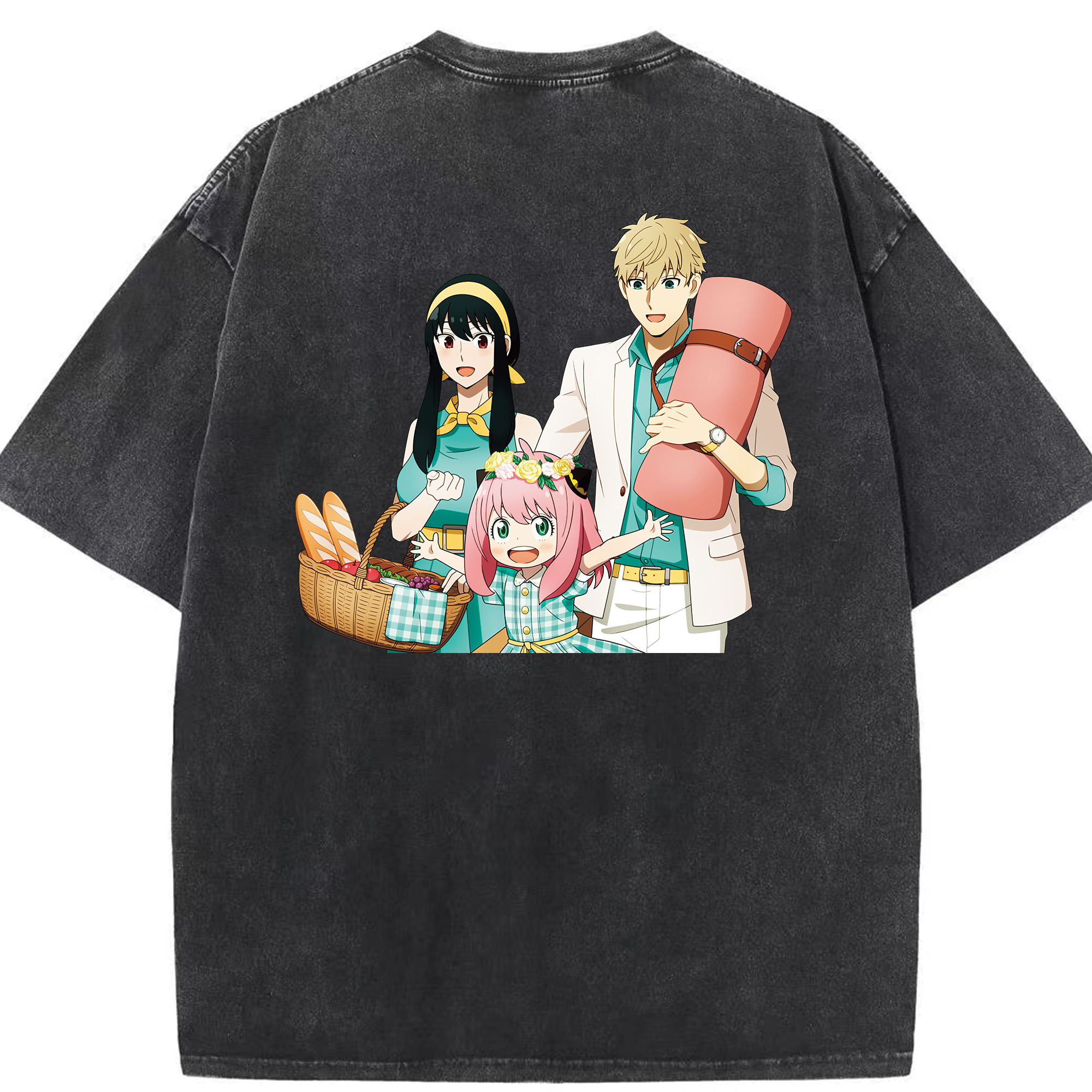 （画像用） SPY×FAMILY间谍家家酒 綿100% ヴィンテージ風 半袖Tシャツ（背面プリント）
