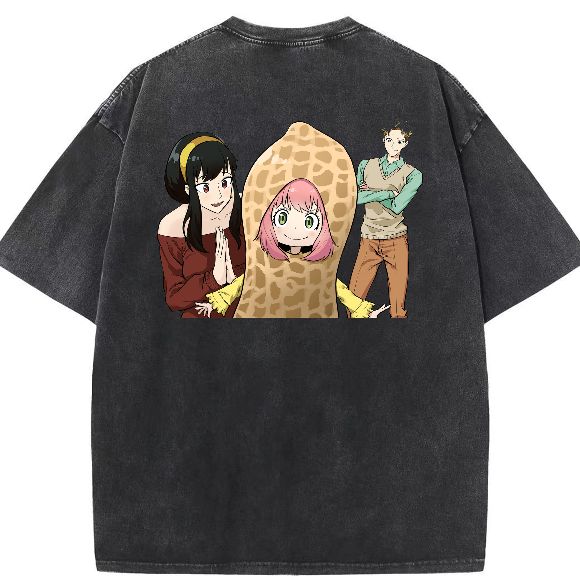 （画像用） SPY×FAMILY间谍家家酒 綿100% ヴィンテージ風 半袖Tシャツ（背面プリント）