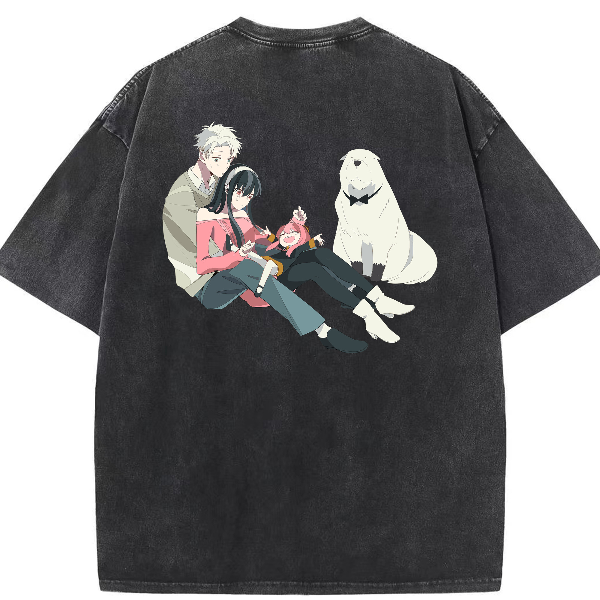 （画像用） SPY×FAMILY间谍家家酒 綿100% ヴィンテージ風 半袖Tシャツ（背面プリント）