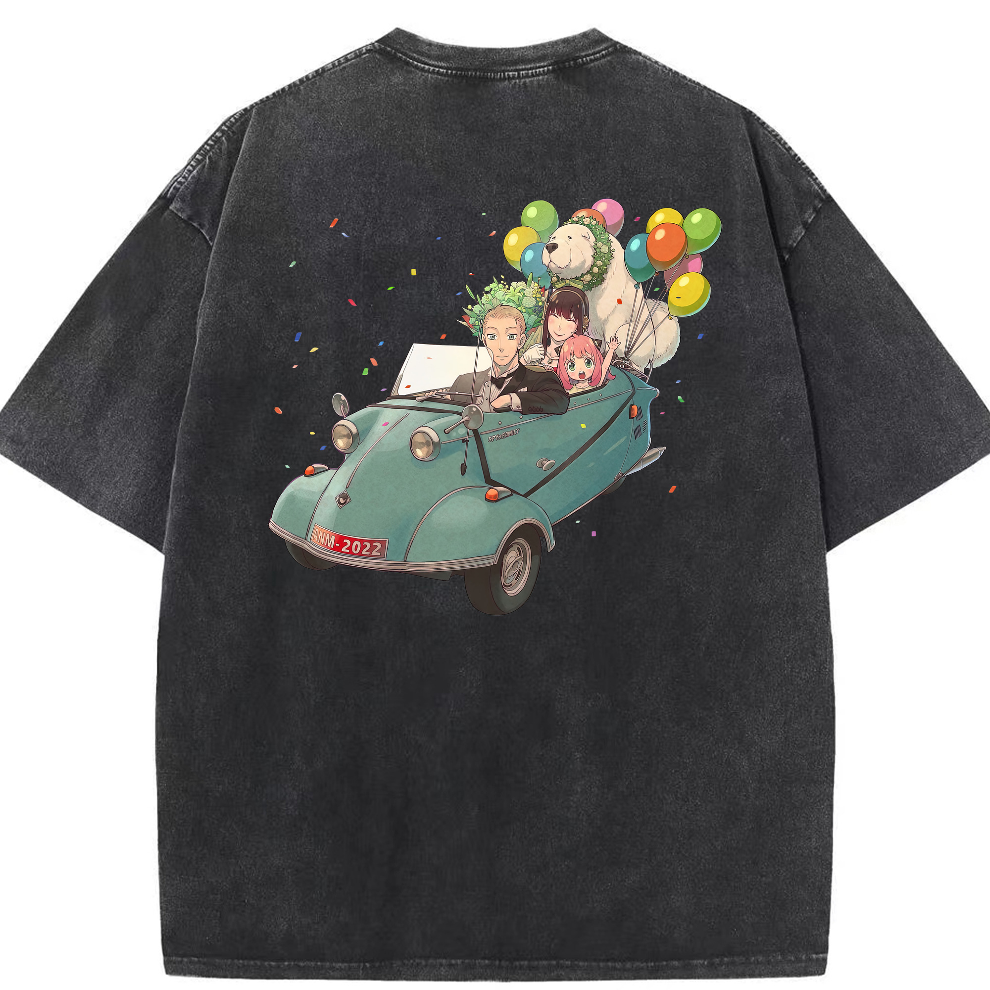 （画像用） SPY×FAMILY间谍家家酒 綿100% ヴィンテージ風 半袖Tシャツ（背面プリント）