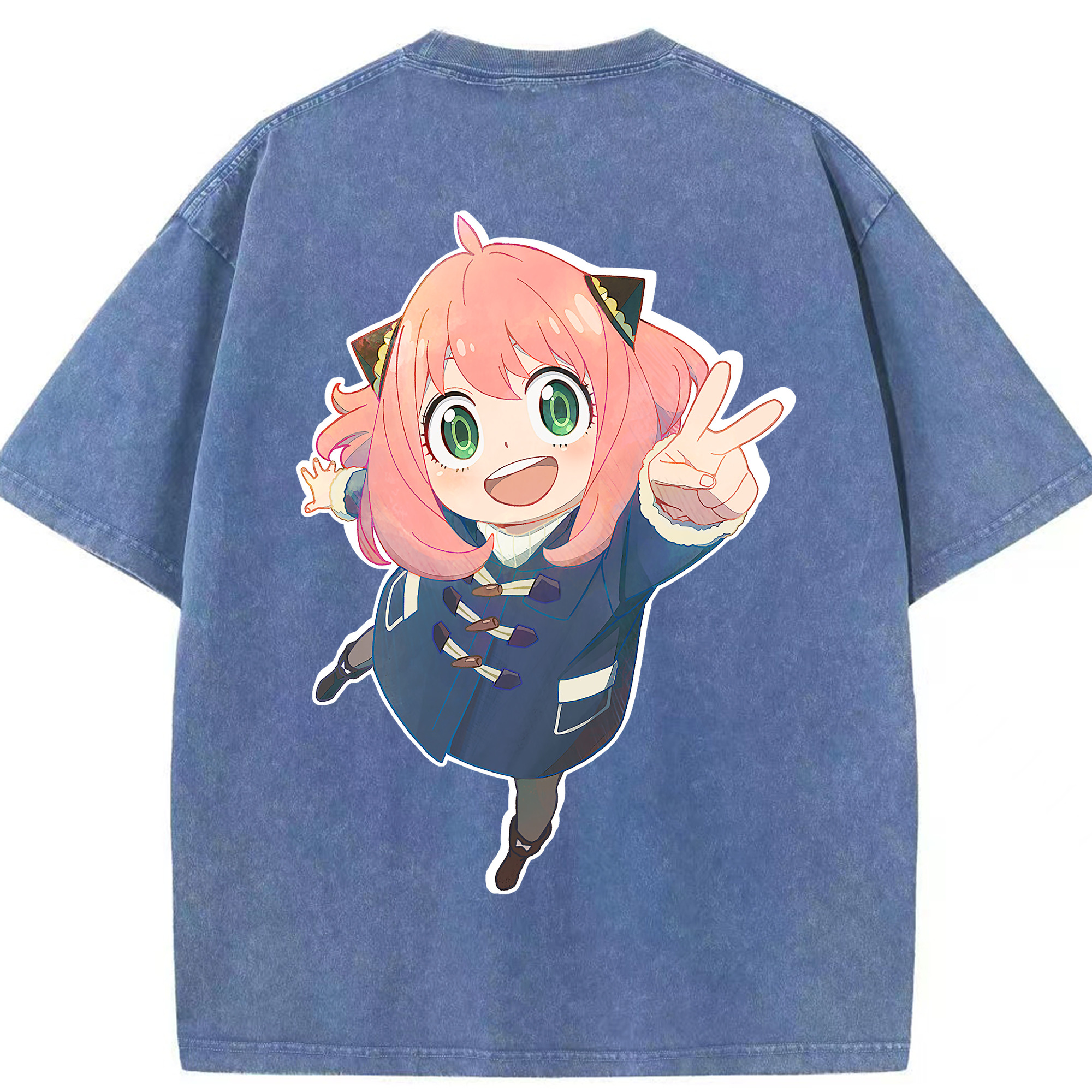 （画像用） SPY×FAMILY间谍家家酒 綿100% ヴィンテージ風 半袖Tシャツ（背面プリント）