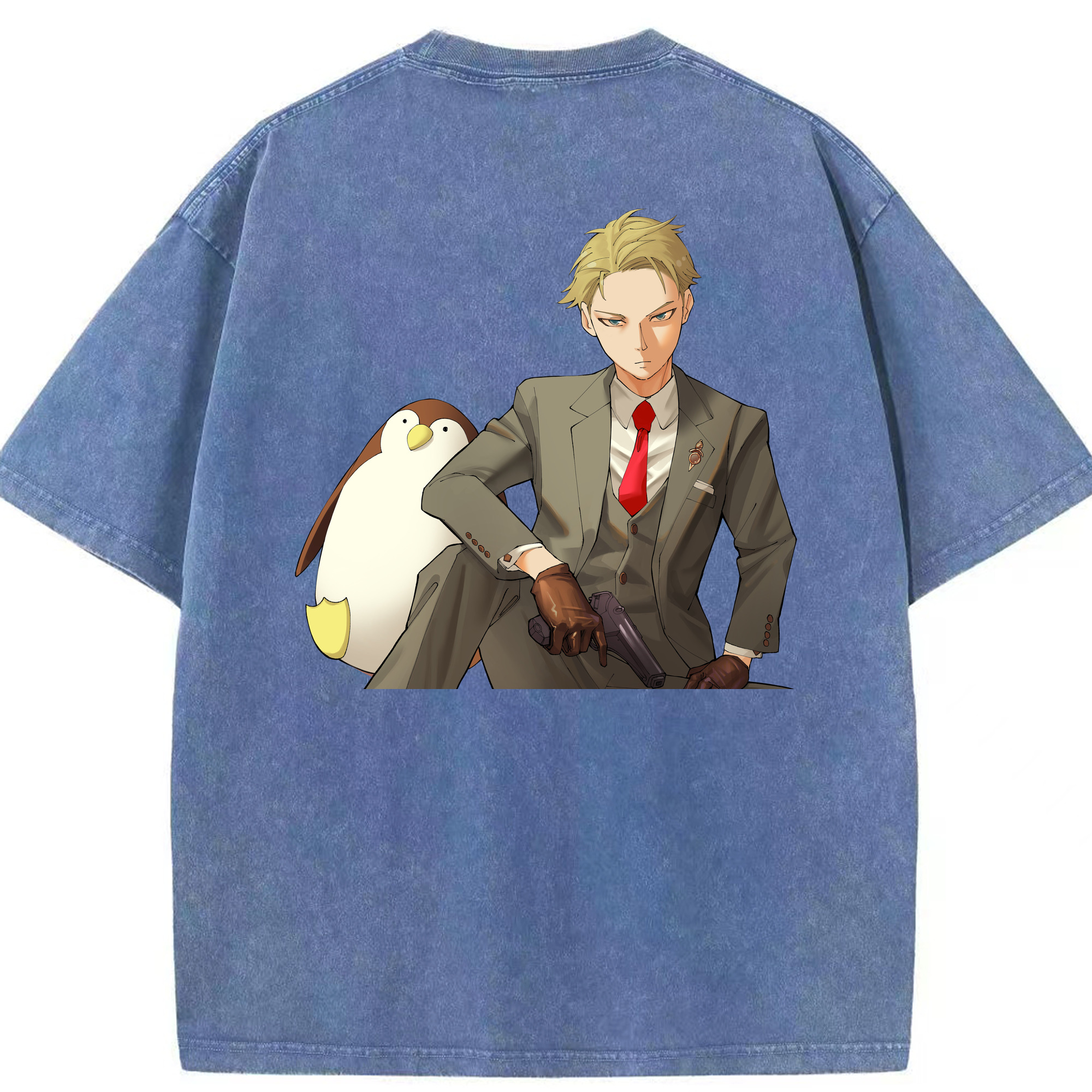 （画像用） SPY×FAMILY间谍家家酒 綿100% ヴィンテージ風 半袖Tシャツ（背面プリント）