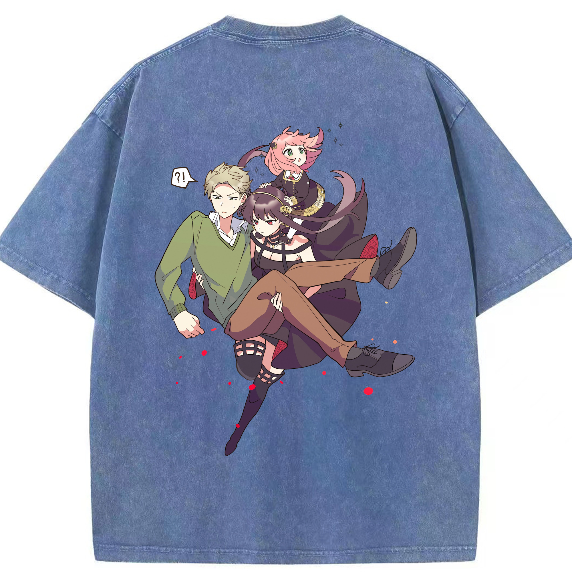 （画像用） SPY×FAMILY间谍家家酒 綿100% ヴィンテージ風 半袖Tシャツ（背面プリント）