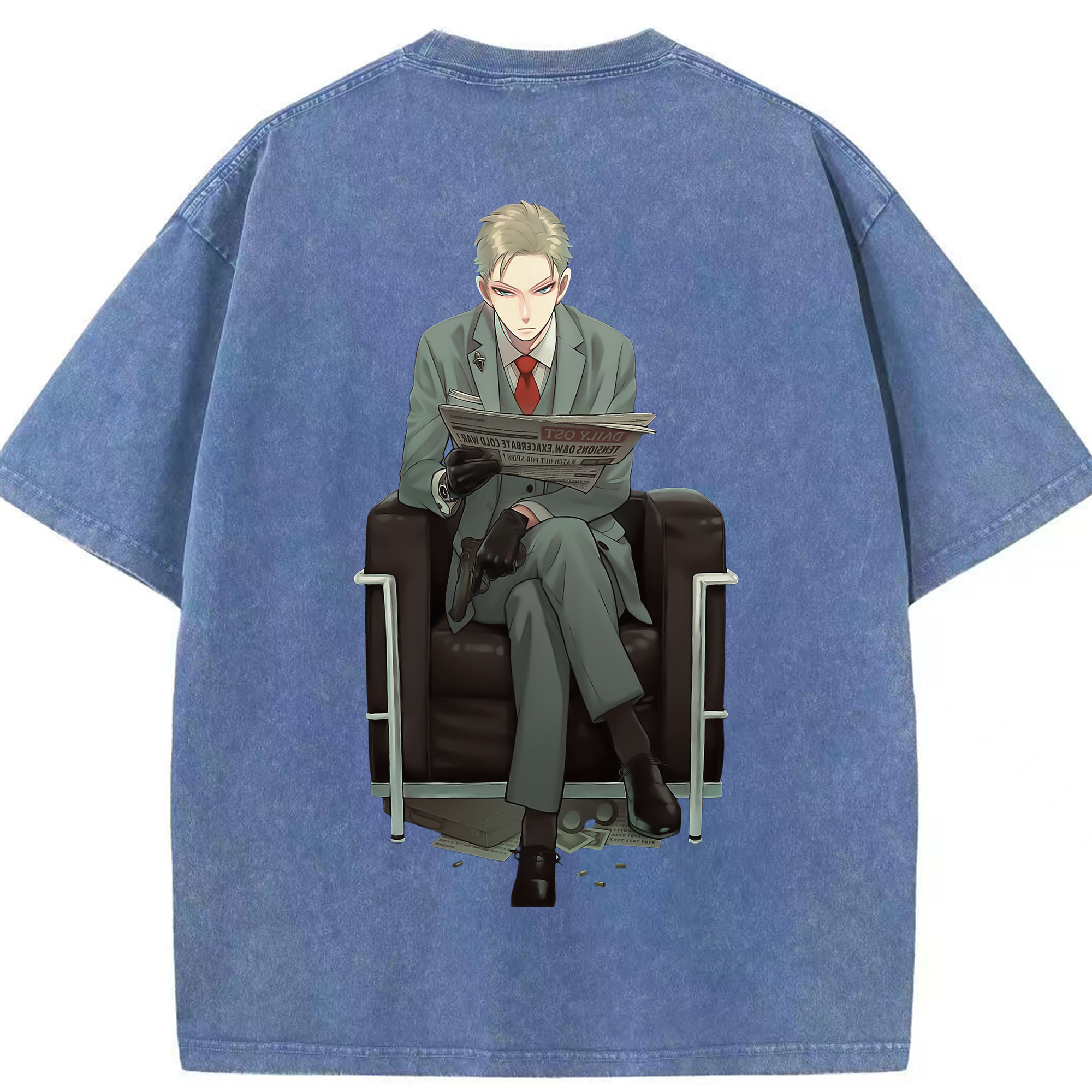 （画像用） SPY×FAMILY间谍家家酒 綿100% ヴィンテージ風 半袖Tシャツ（背面プリント）