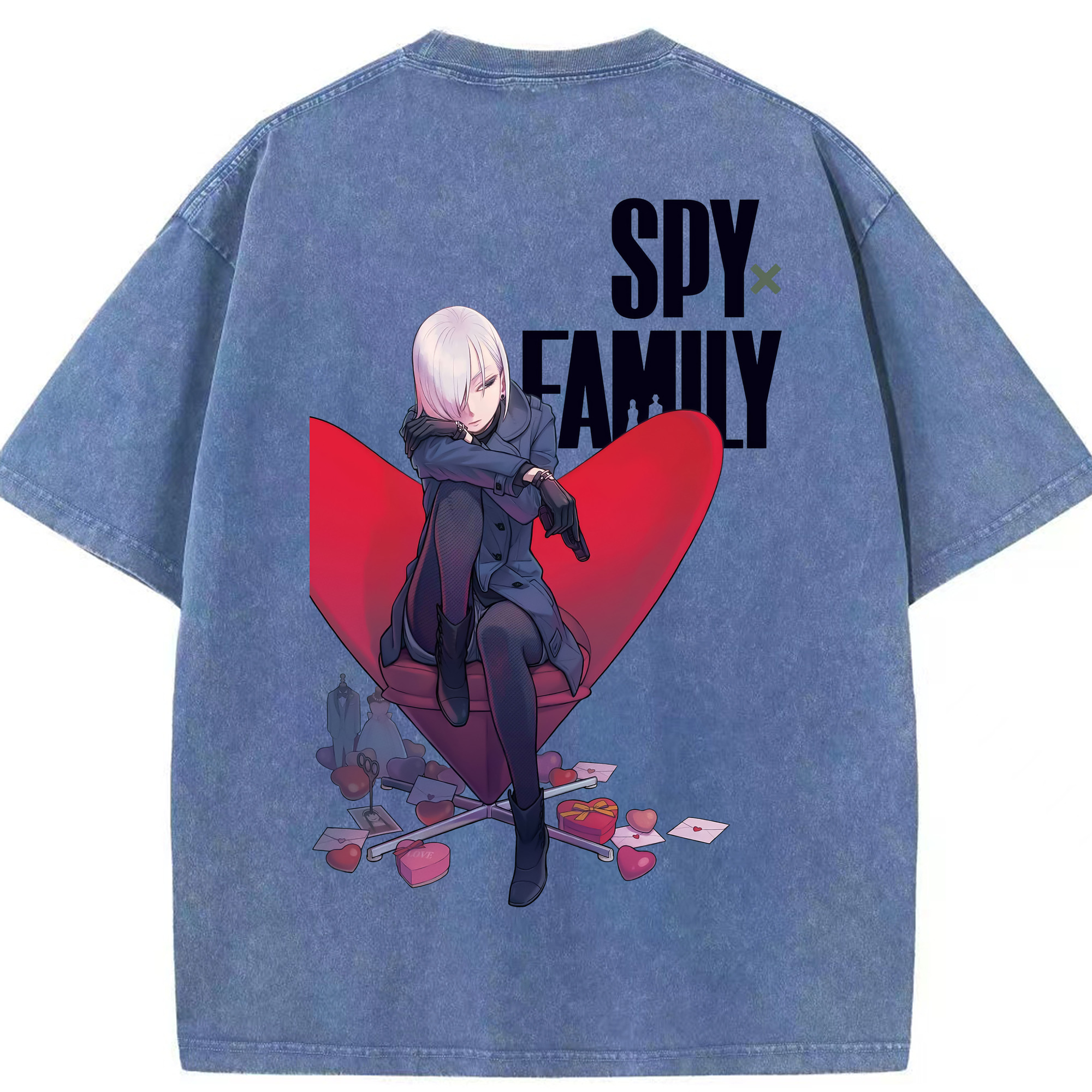 （画像用） SPY×FAMILY间谍家家酒 綿100% ヴィンテージ風 半袖Tシャツ（背面プリント）