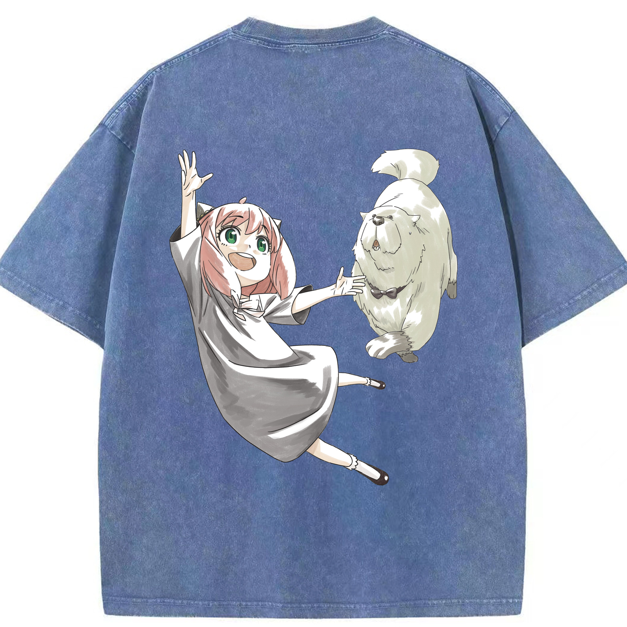 （画像用） SPY×FAMILY间谍家家酒 綿100% ヴィンテージ風 半袖Tシャツ（背面プリント）