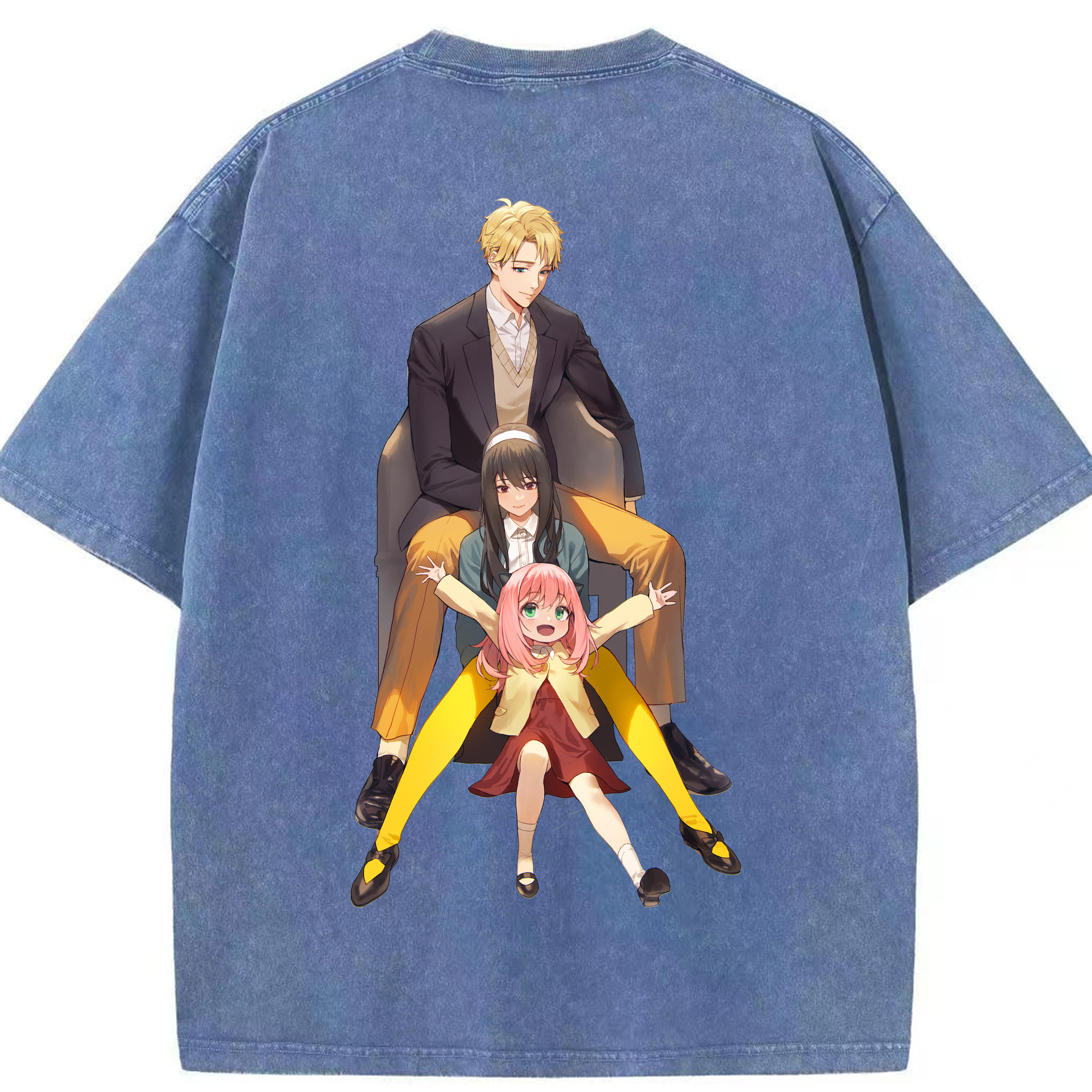 （画像用） SPY×FAMILY间谍家家酒 綿100% ヴィンテージ風 半袖Tシャツ（背面プリント）
