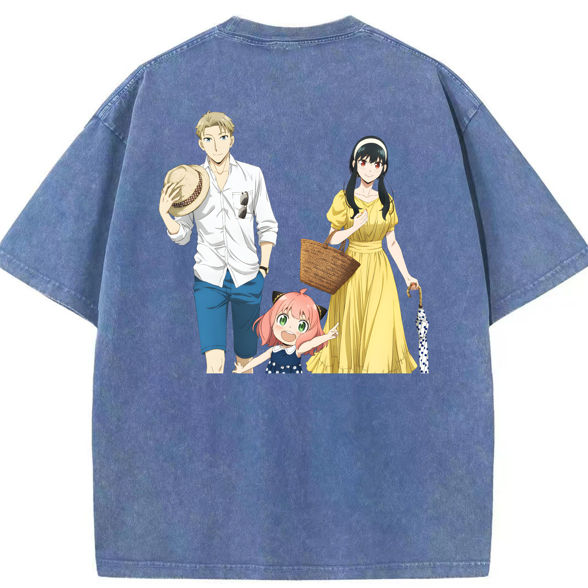 （画像用） SPY×FAMILY间谍家家酒 綿100% ヴィンテージ風 半袖Tシャツ（背面プリント）