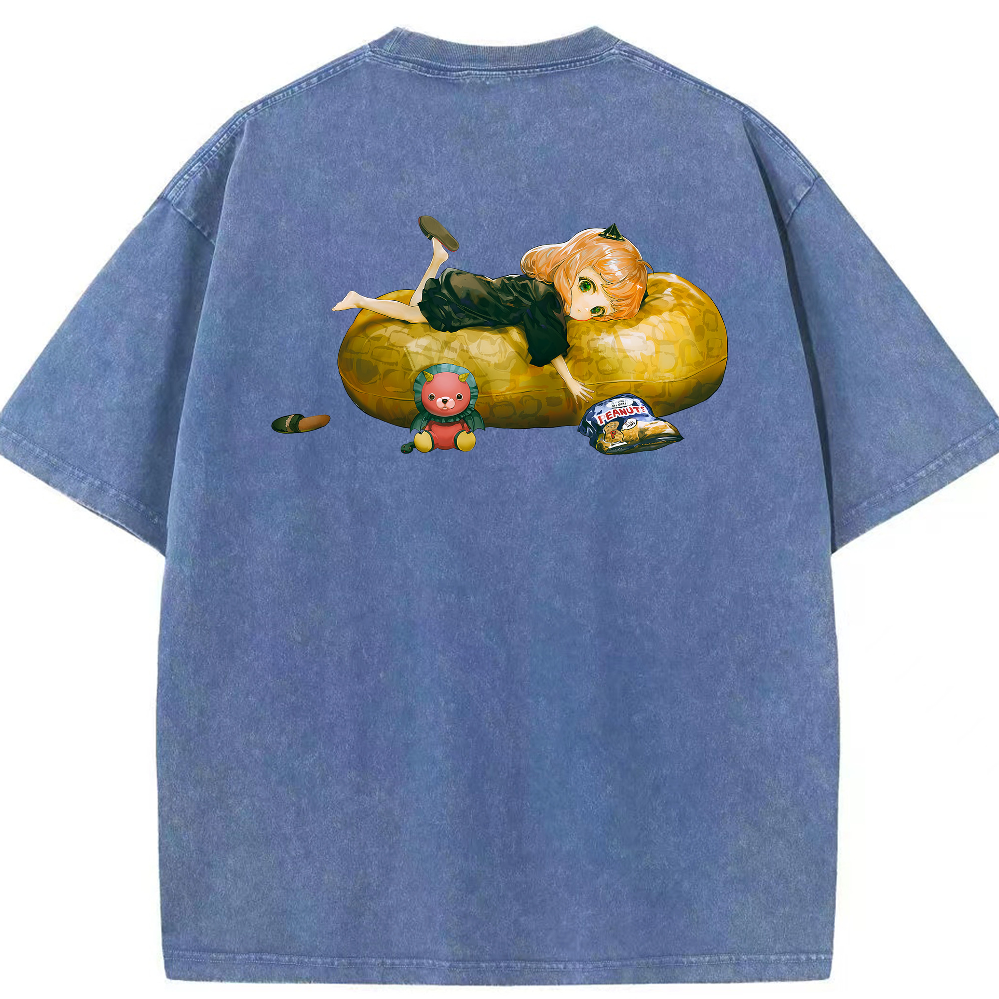 （画像用） SPY×FAMILY间谍家家酒 綿100% ヴィンテージ風 半袖Tシャツ（背面プリント）