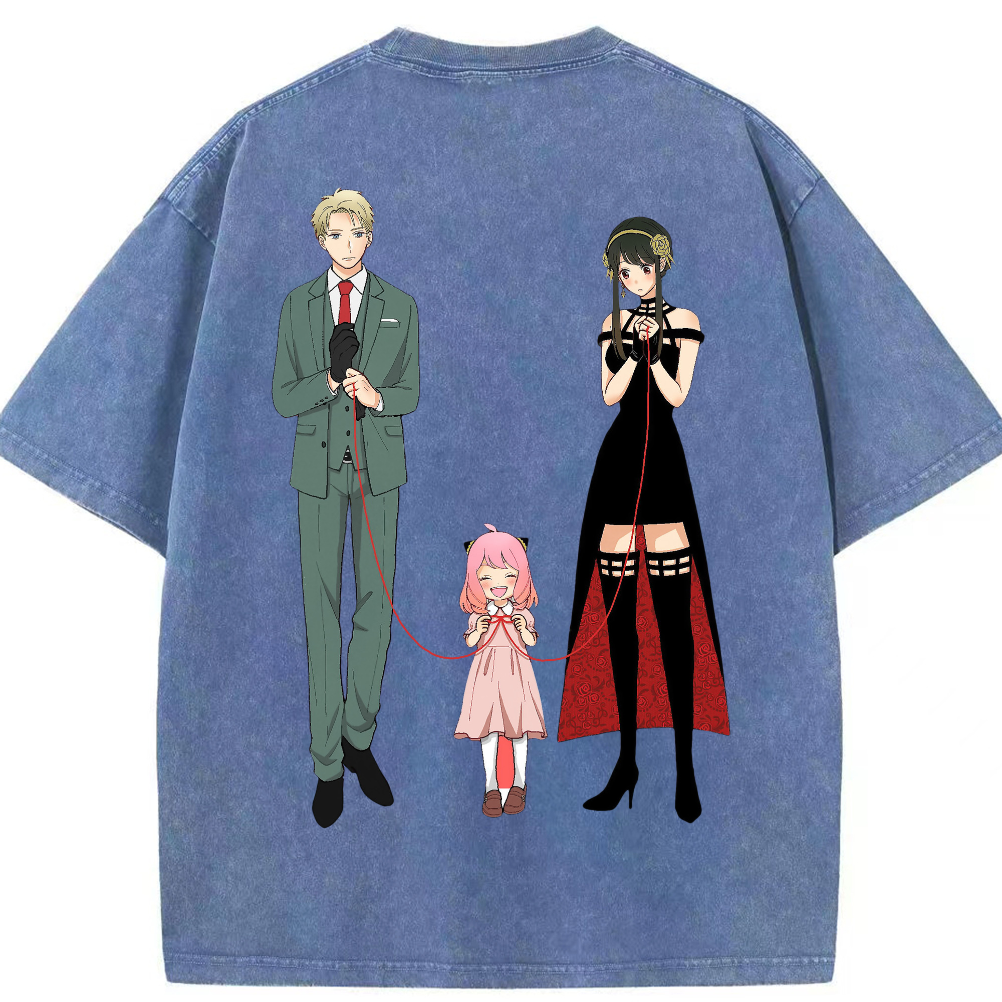 （画像用） SPY×FAMILY间谍家家酒 綿100% ヴィンテージ風 半袖Tシャツ（背面プリント）