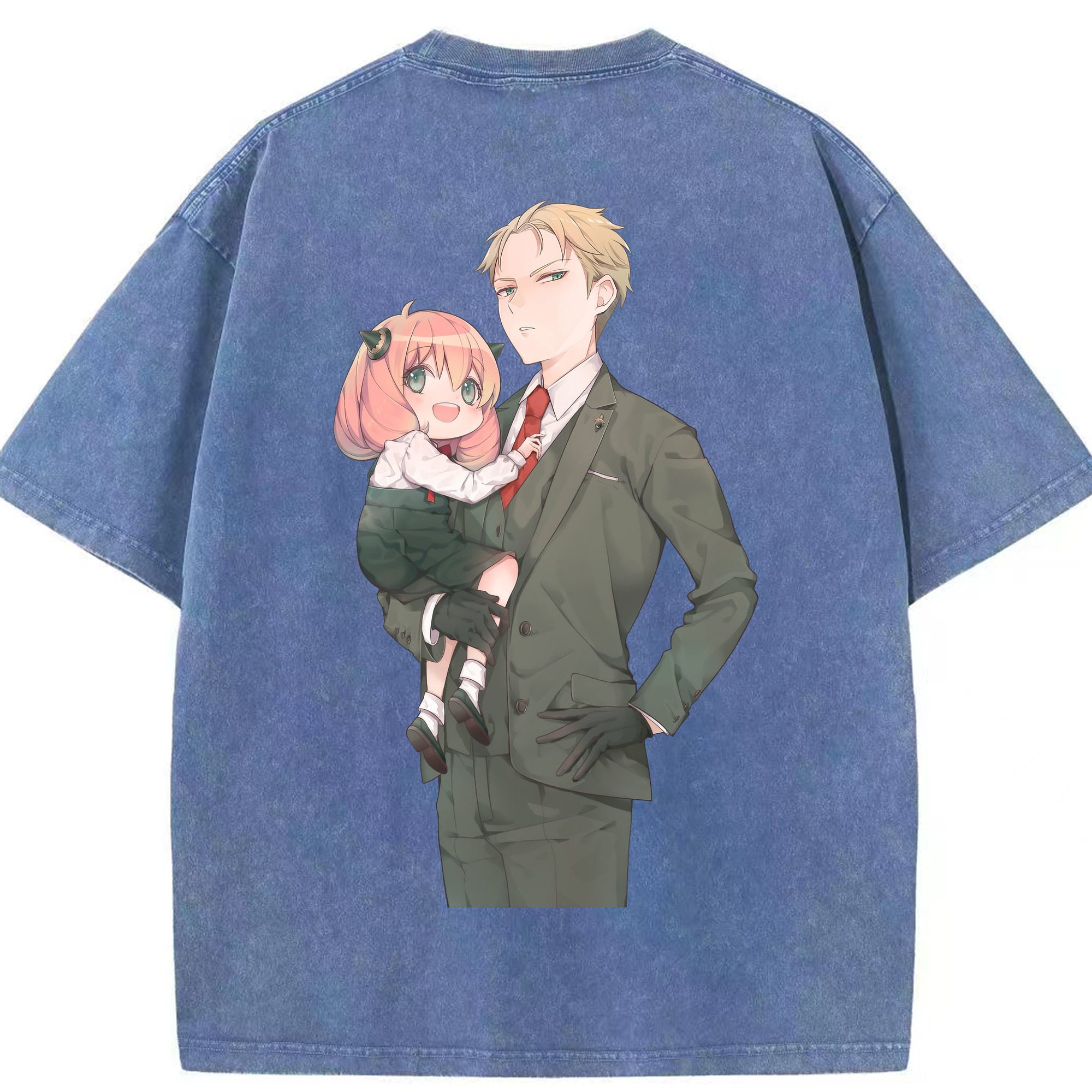 （画像用） SPY×FAMILY间谍家家酒 綿100% ヴィンテージ風 半袖Tシャツ（背面プリント）