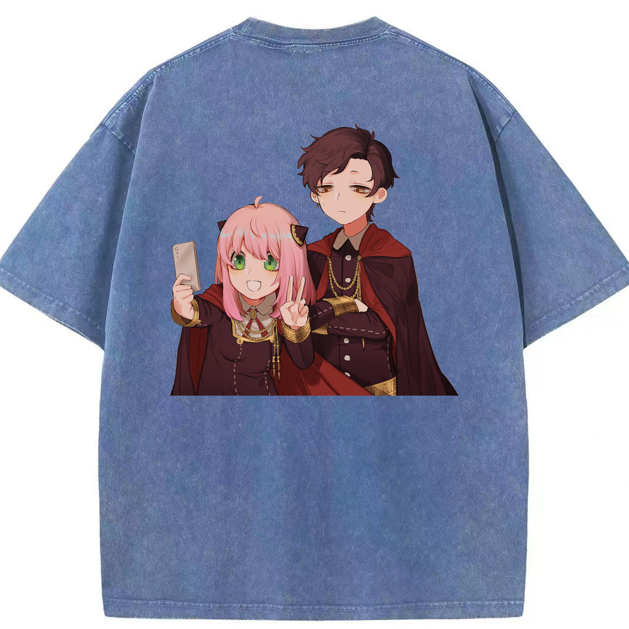 （画像用） SPY×FAMILY间谍家家酒 綿100% ヴィンテージ風 半袖Tシャツ（背面プリント）